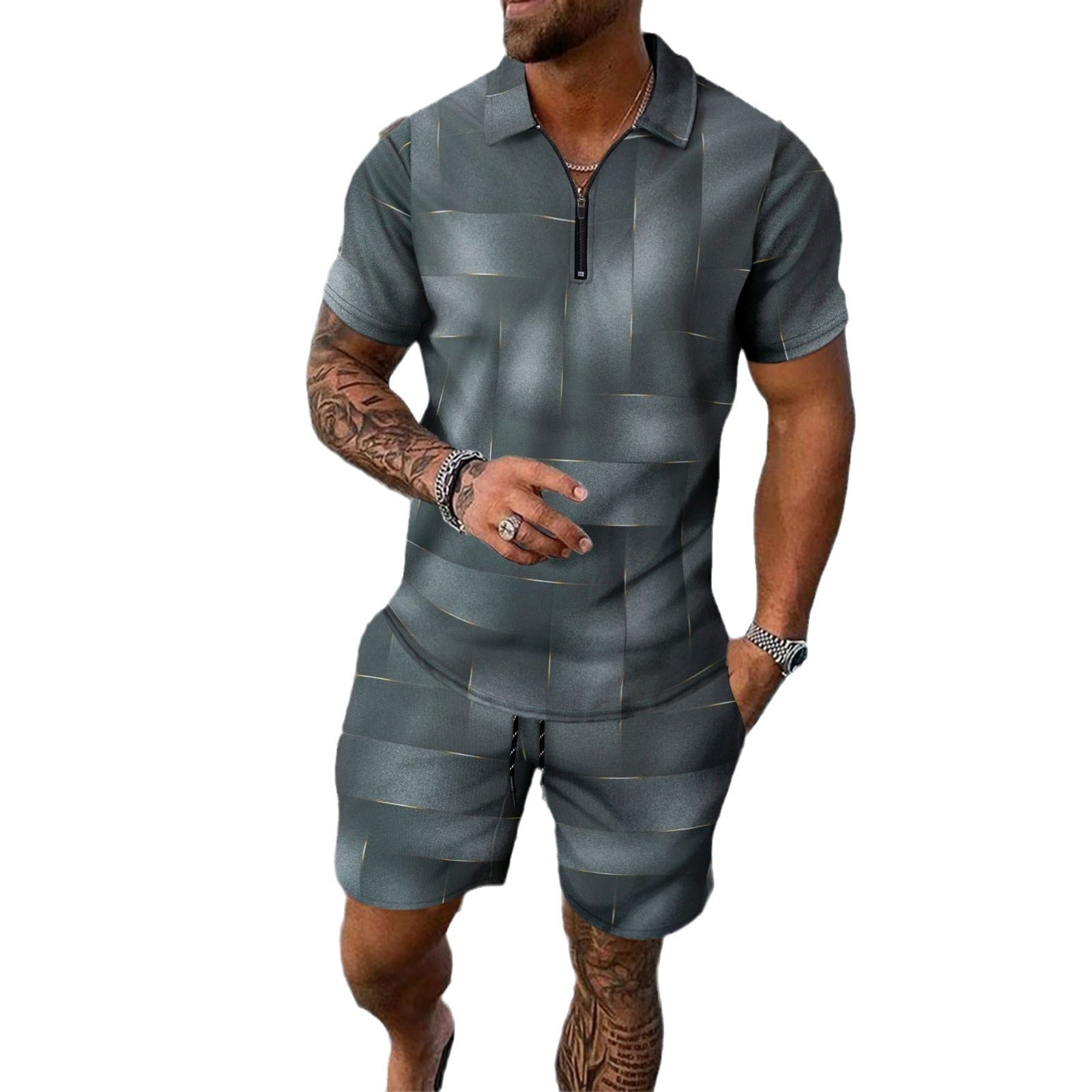 Short-sleeved Shorts Two-piece Sports And Leisure Men's Suit