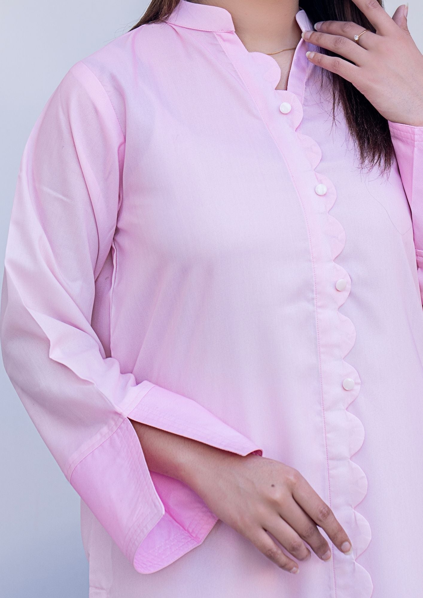 arabic lawn Kurta Set in Pink