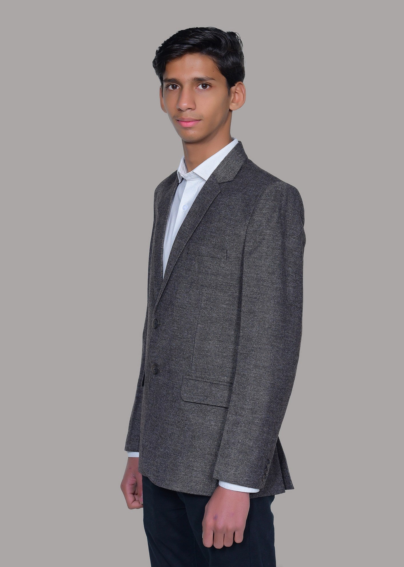 wool Coat in Charcoal