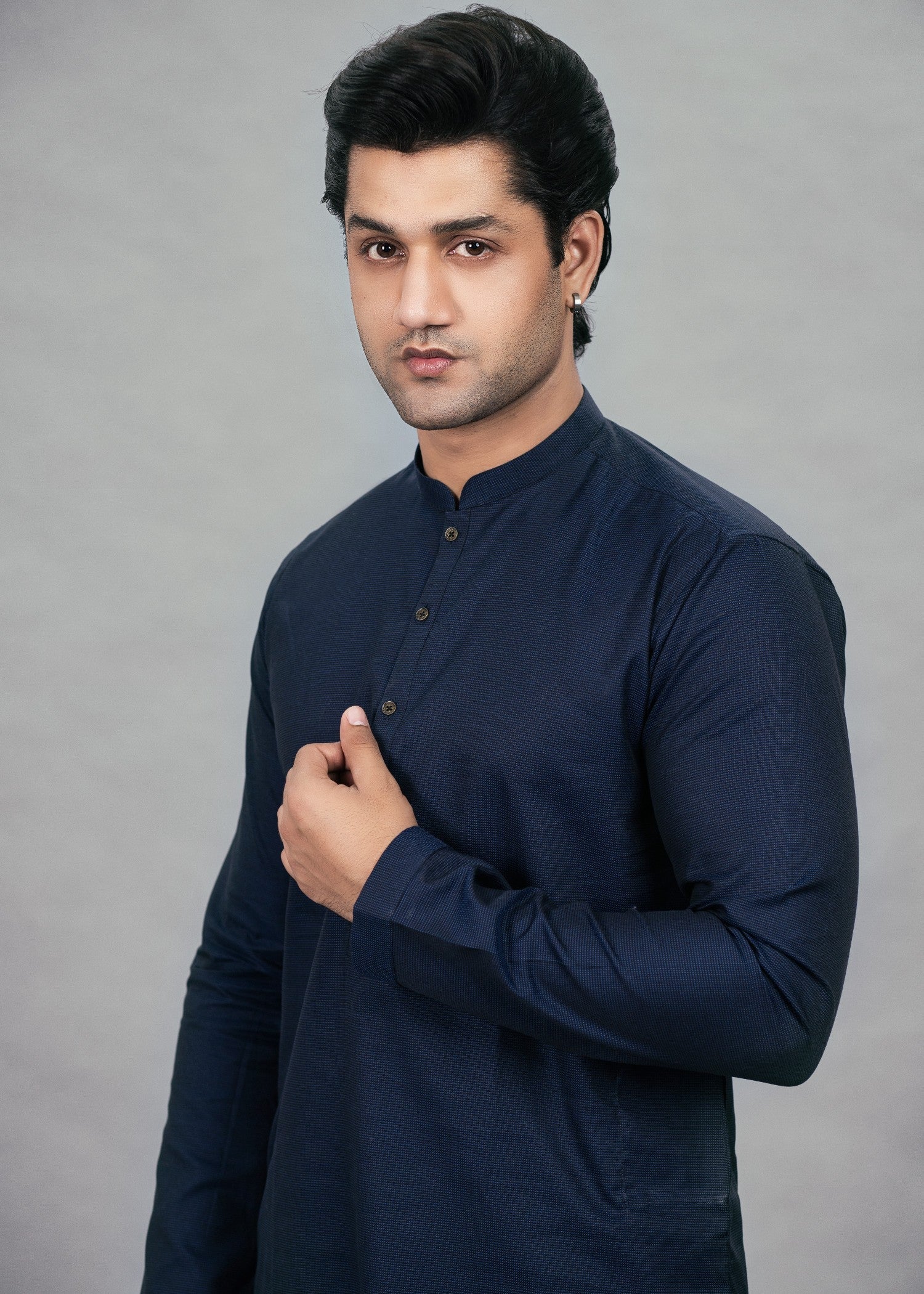 cotton Kurta in Navy blue
