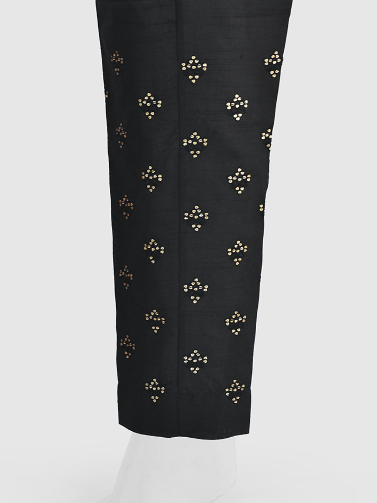 cotton silk Trousers in Black