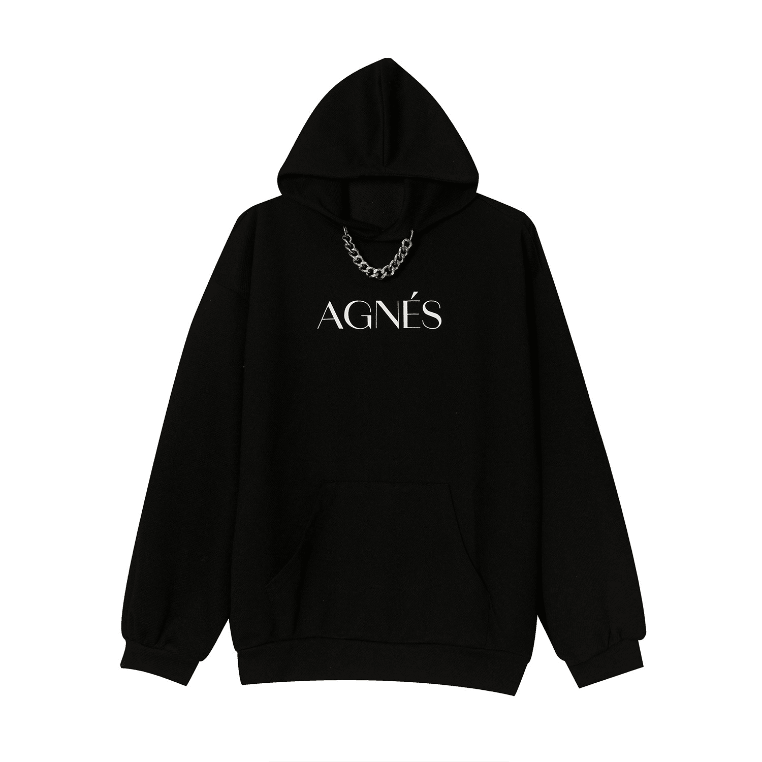 Korean Style Loose Chain Design Sense Wild Letter Couple Hooded Sweater