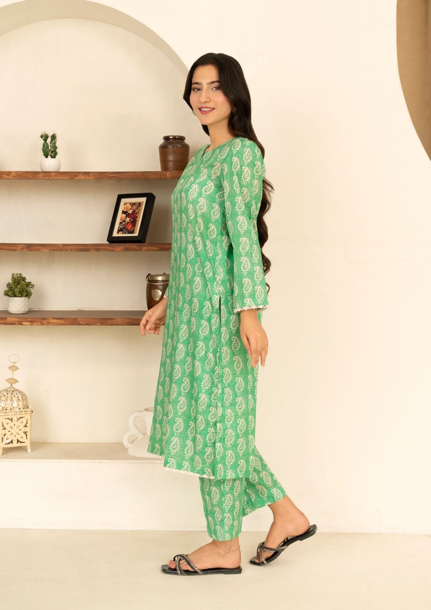 lawn Co Ord Sets in Emerald green