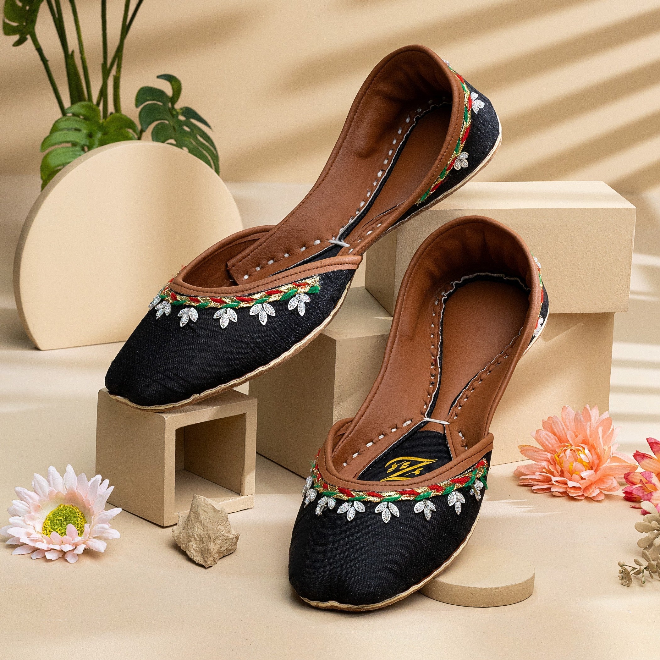 Khussa in Black by - High Quality Women Khussa QHX7589