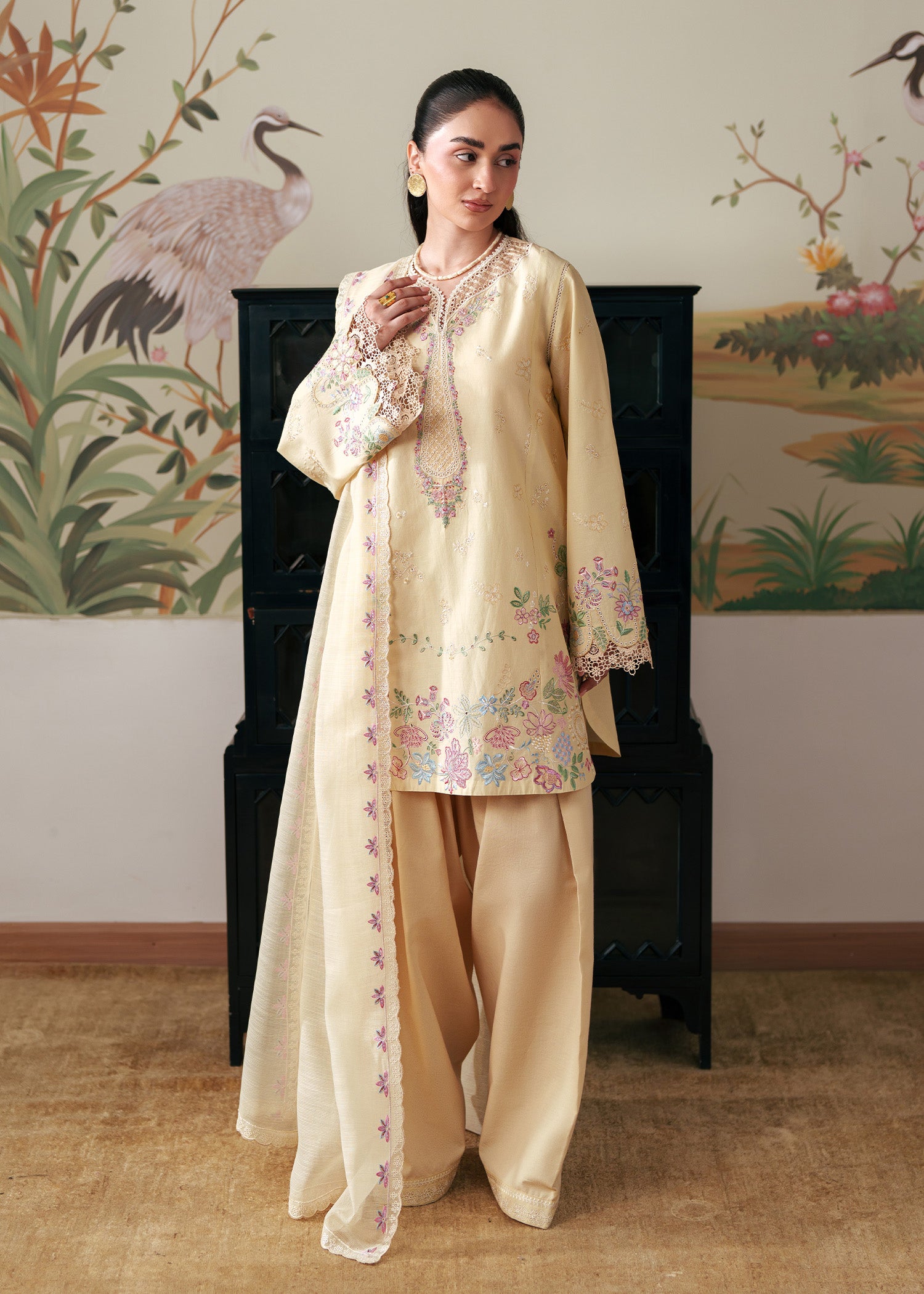 lawn Kurta Set in Butter