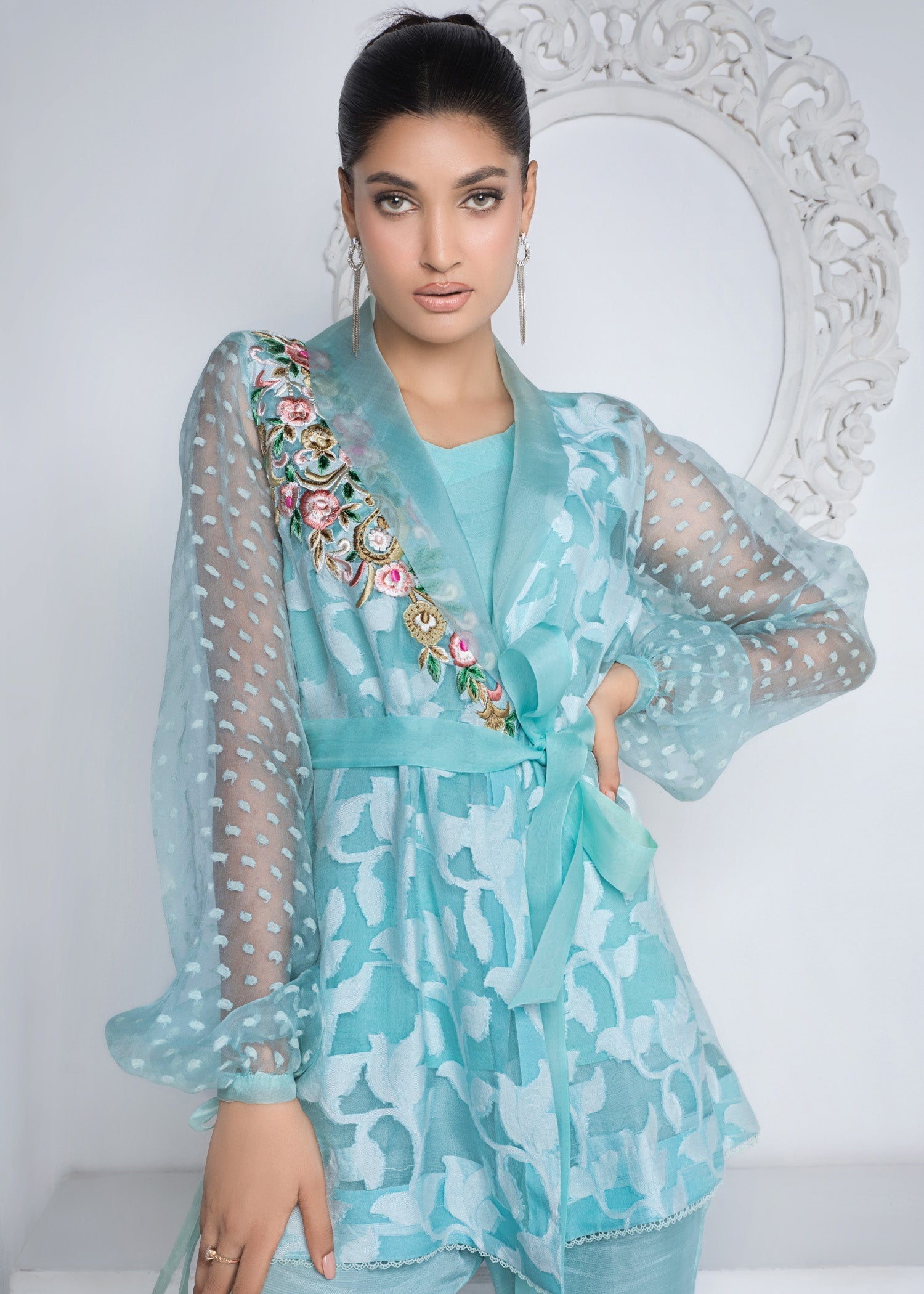 organza Wrap in Aquamarine