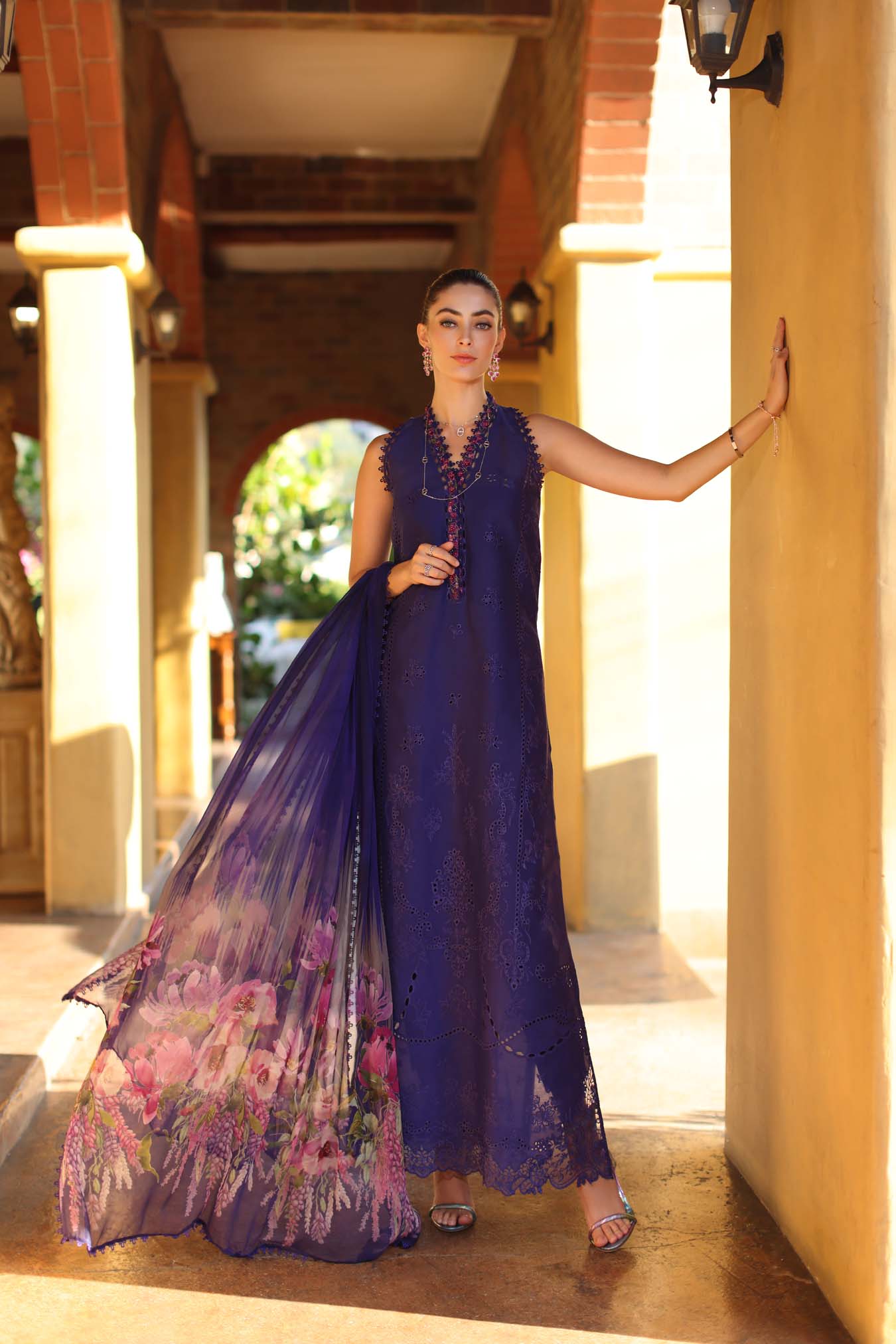Luxury Eid Schiffli Laserkari Lawn – D2 - A - Aloura