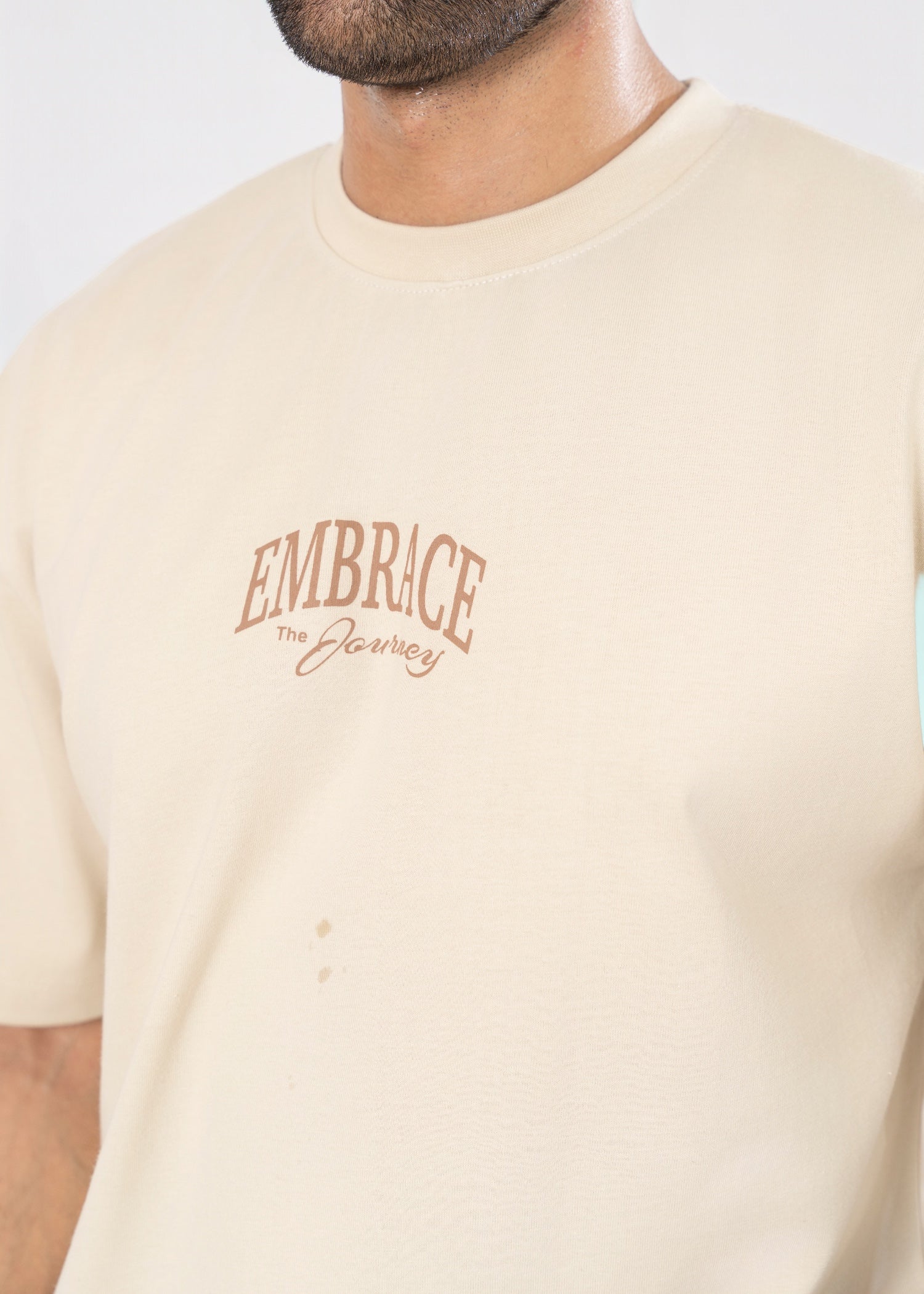 cotton jersey T Shirt in Cream