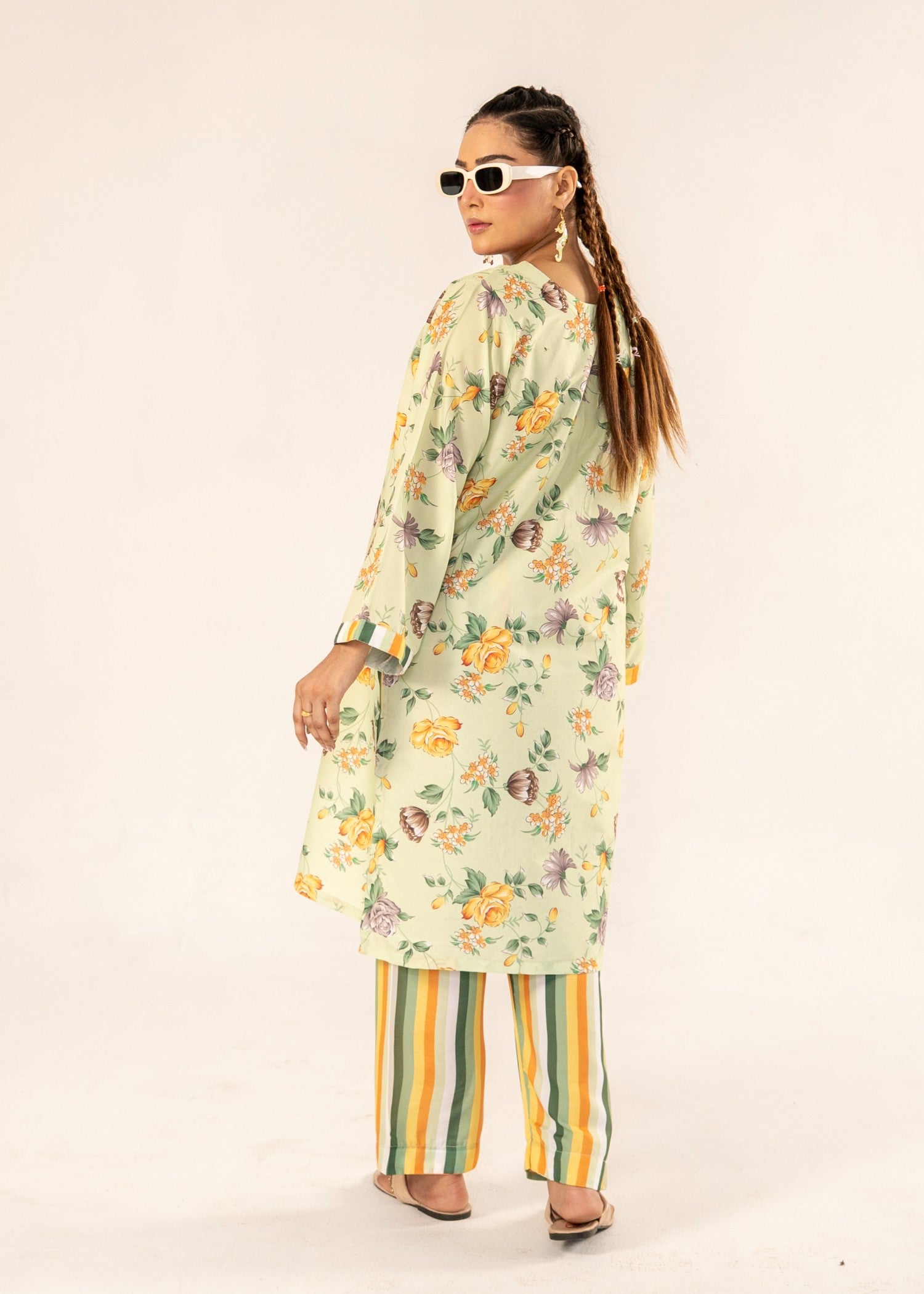 poly lawn Co Ord Sets in Pistachio green