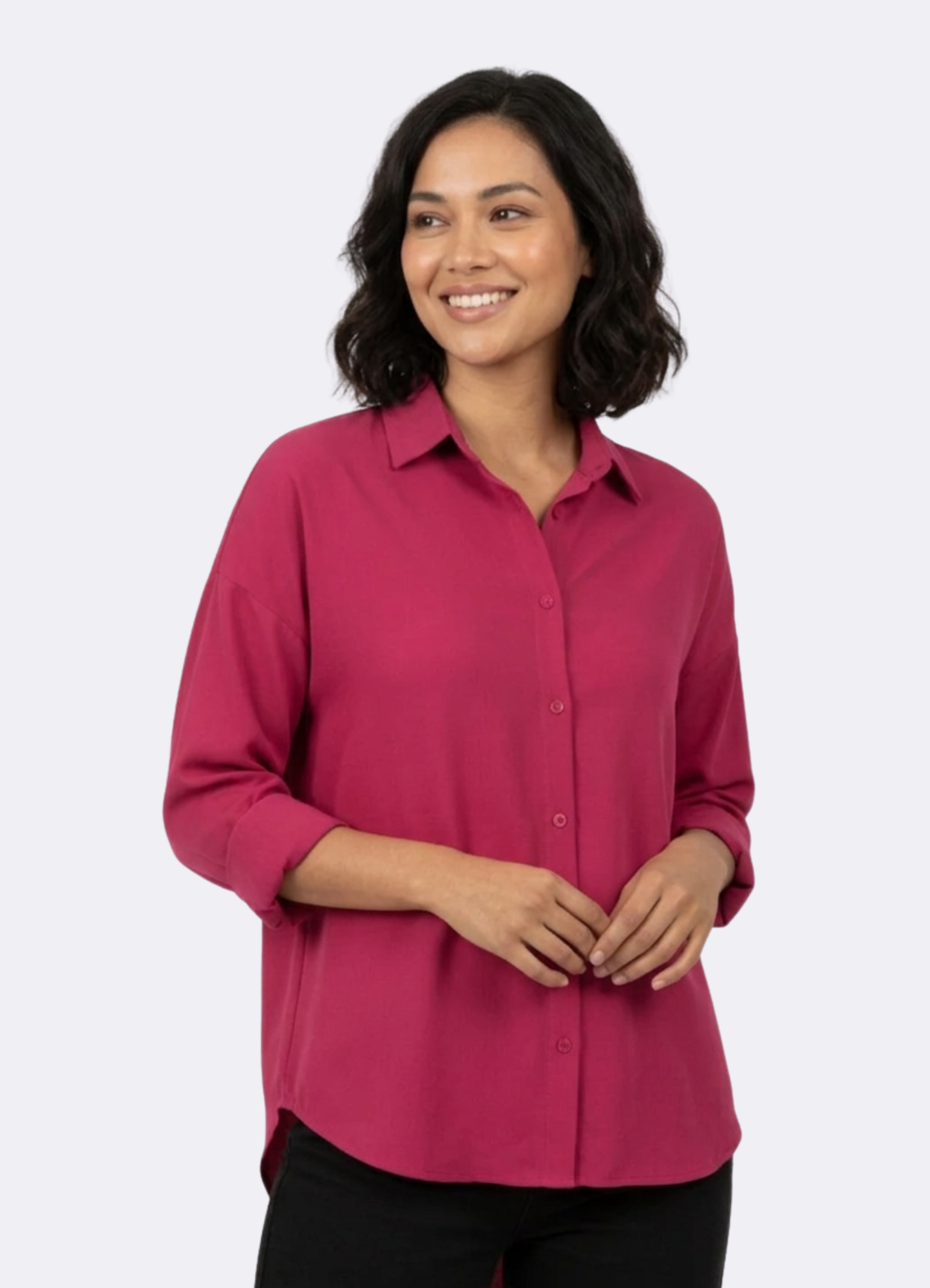 cotton silk Top in Cherry red
