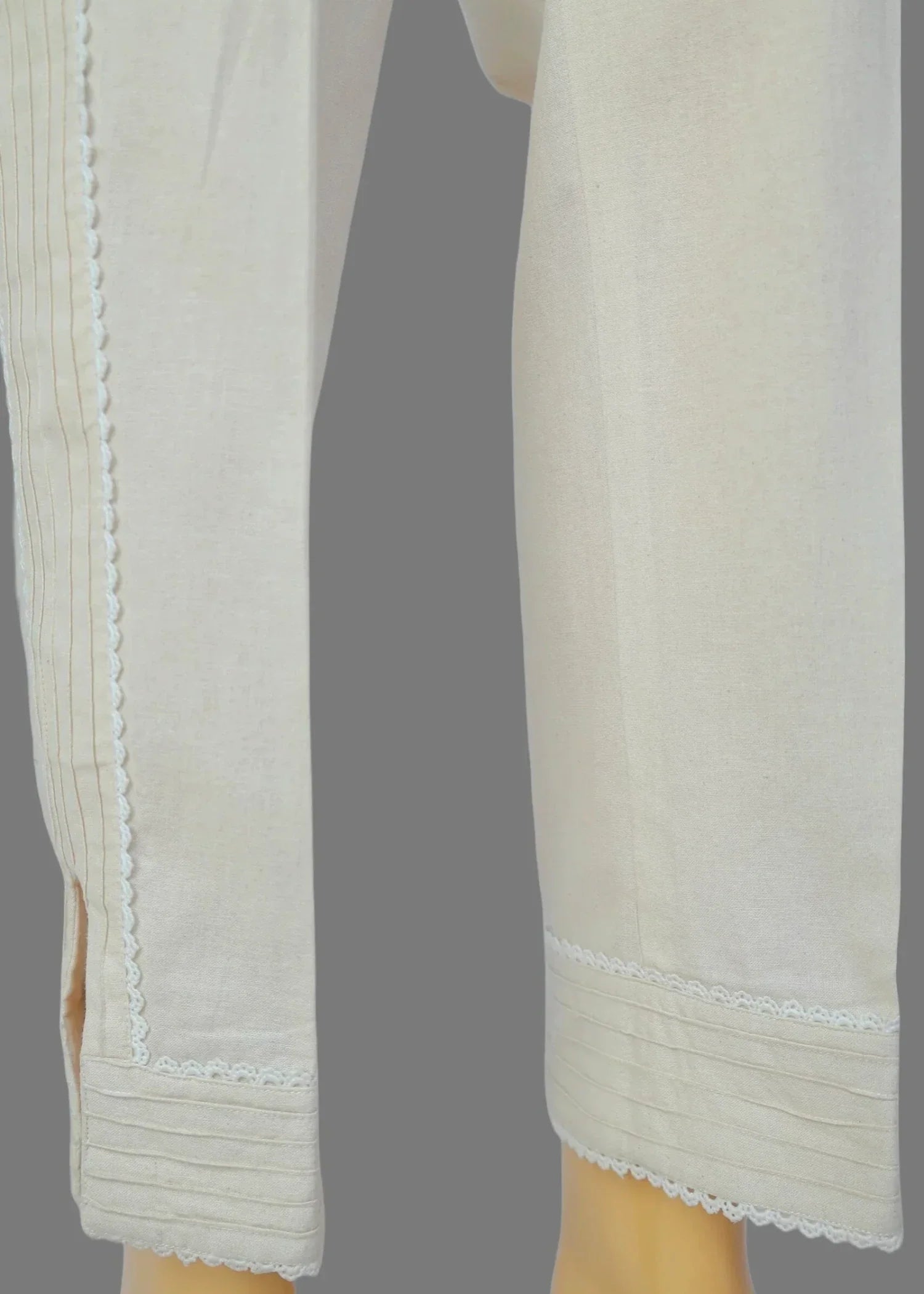 cotton linen Trousers in Off-white