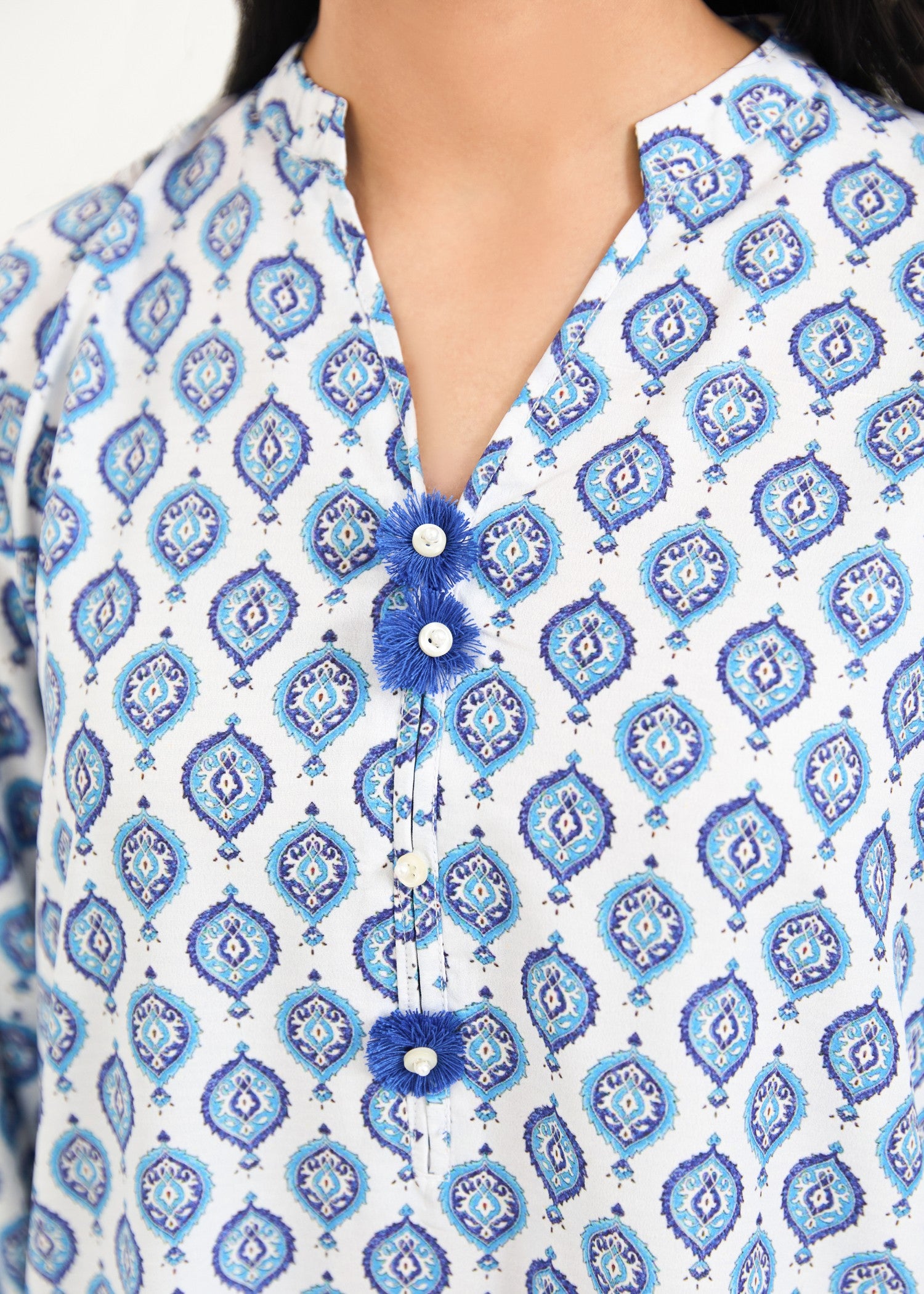 silk finish lawn Co Ord Sets in Sapphire blue