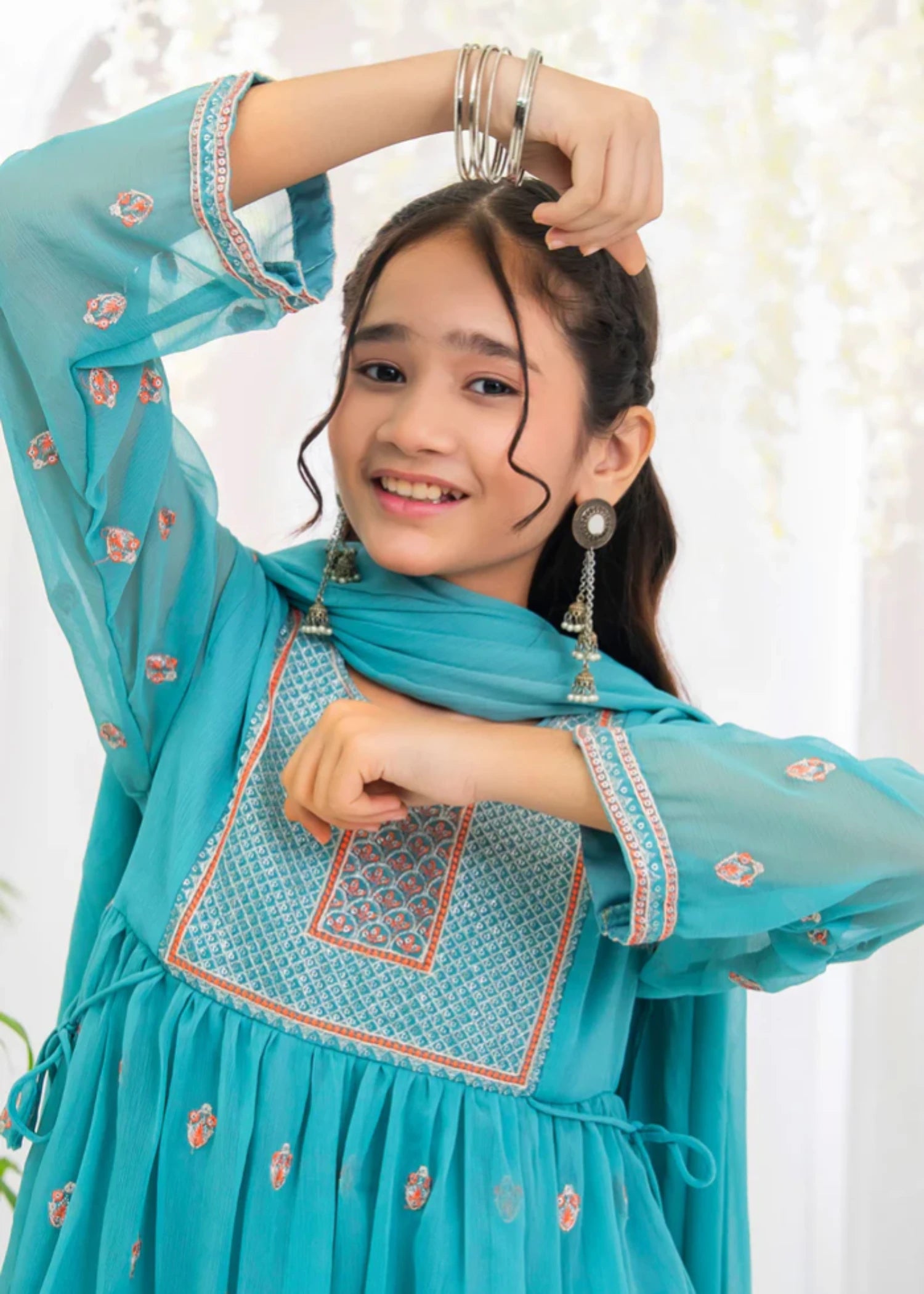 chiffon Gharara in Grey