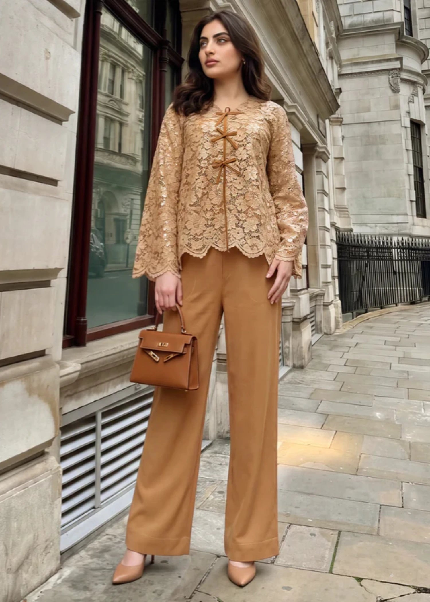 polyester Co Ord Sets in Peanut