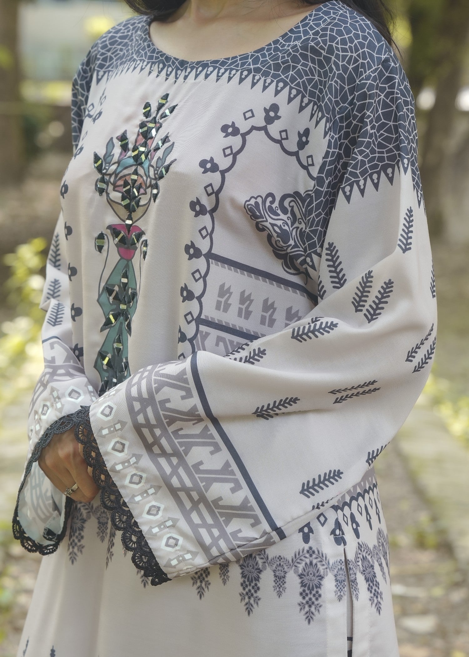 poly silk Kurta Set in Gainsboro