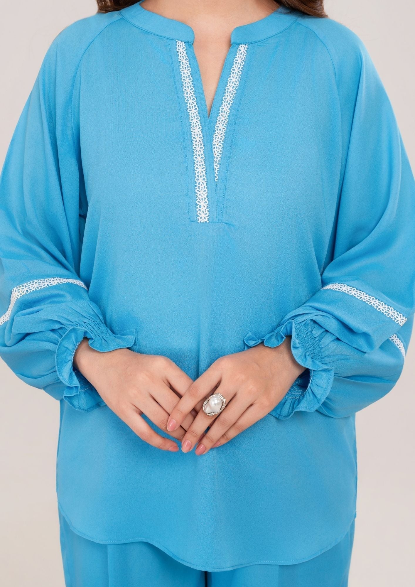 georgette Co ord Sets in Sky blue