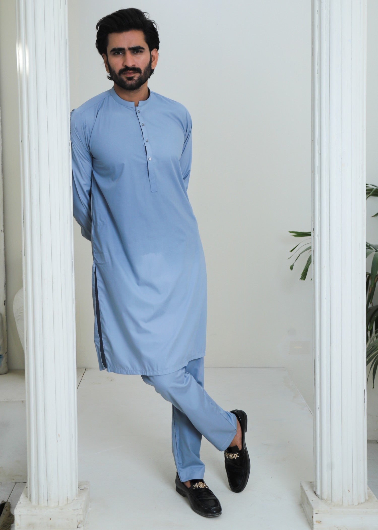 wash & wear Kurta Set in Arctic blue