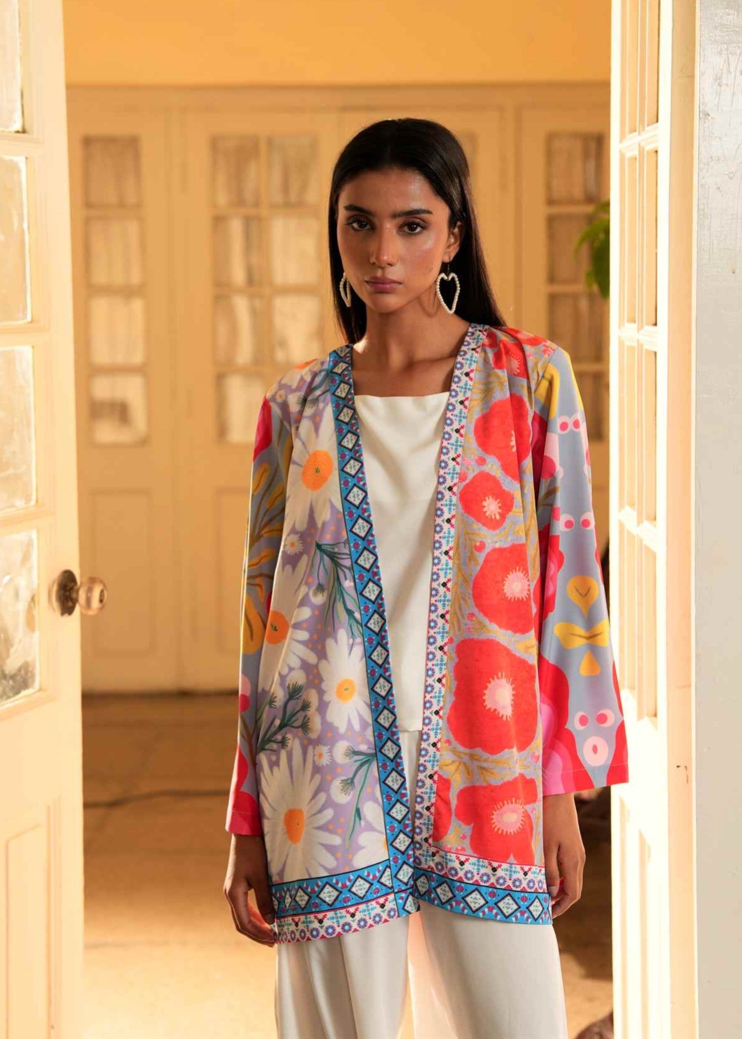 crepe Gown in Multi