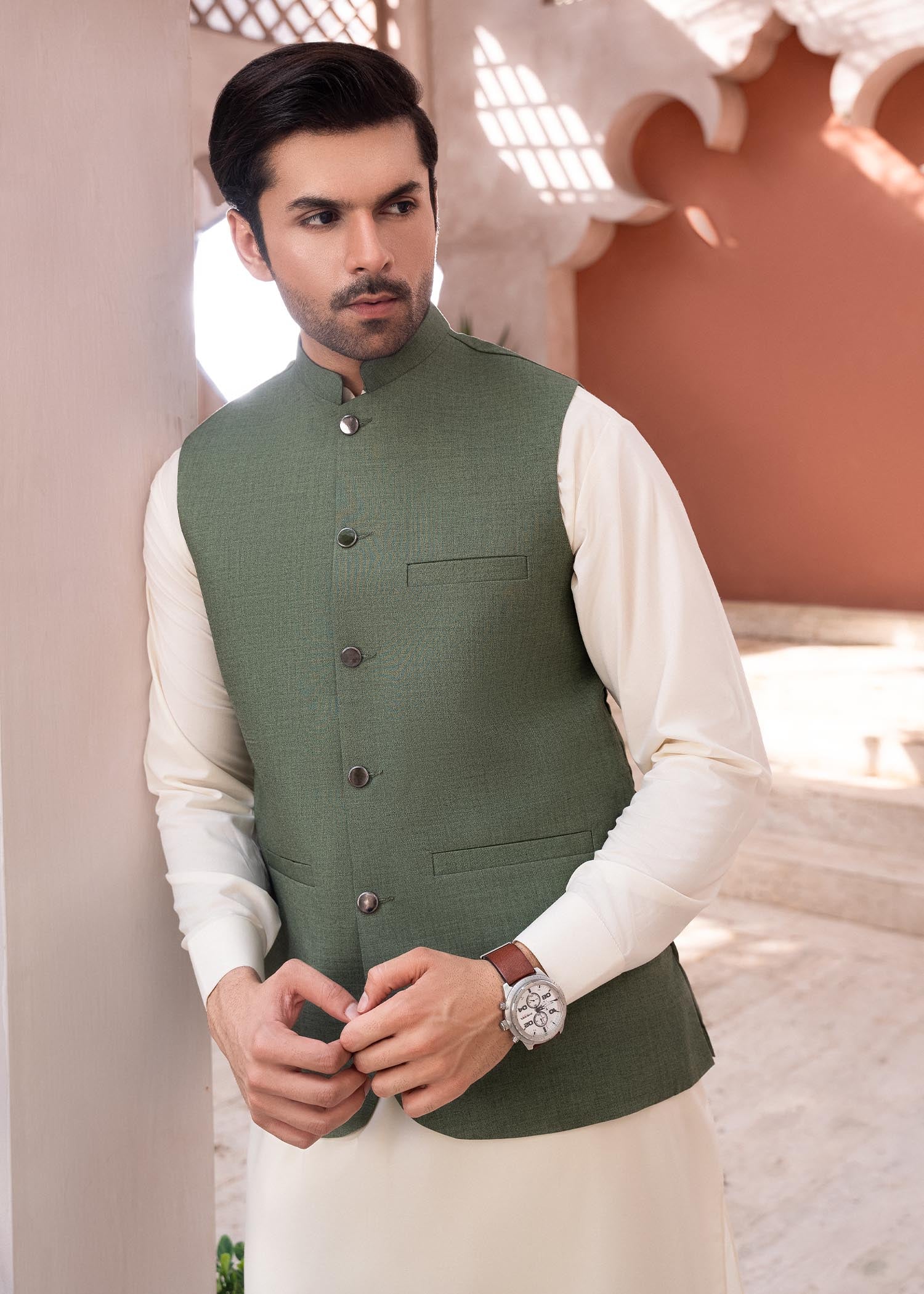 suiting Waistcoat in Mint green