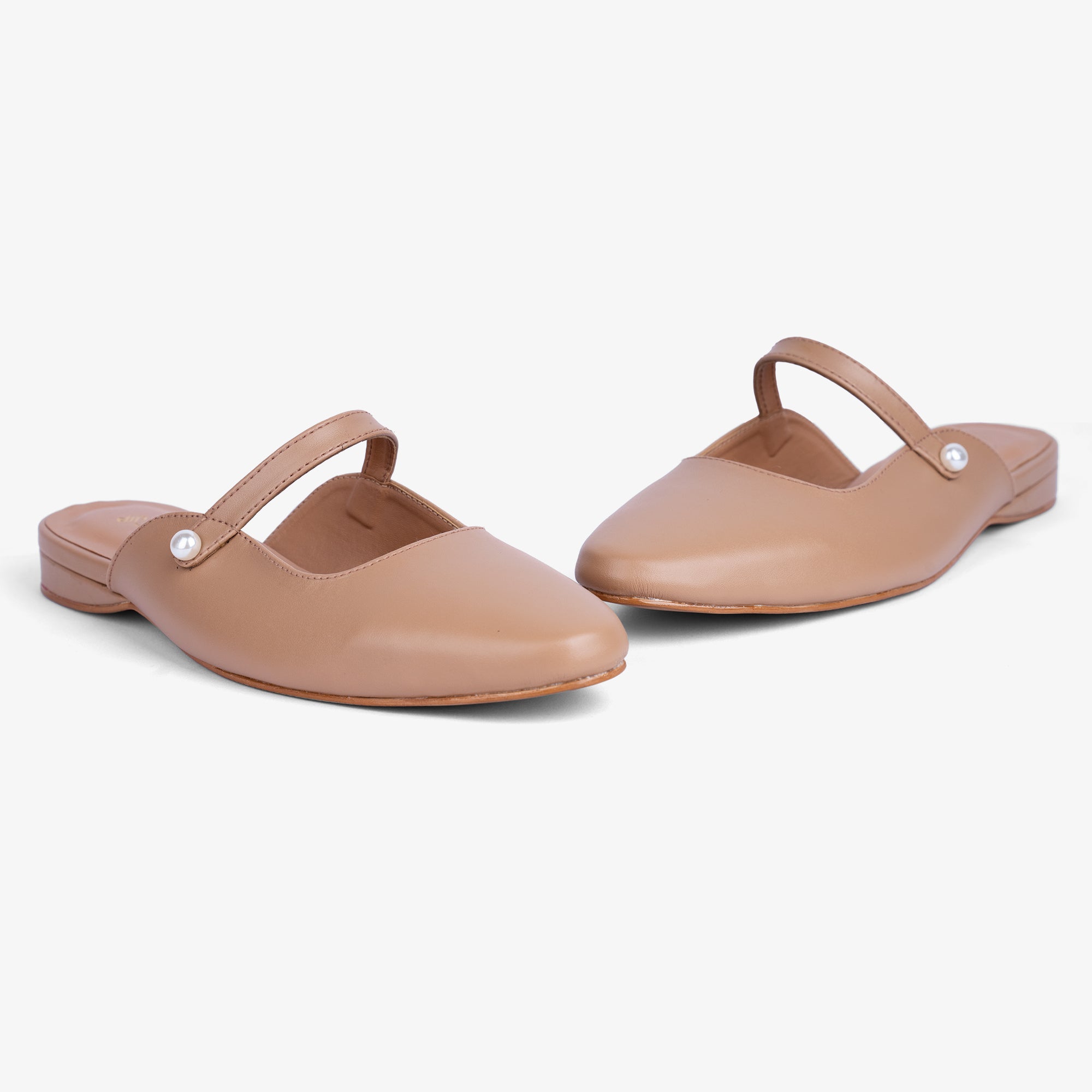Mules in Beige by - High Quality Women Mules PQH1902