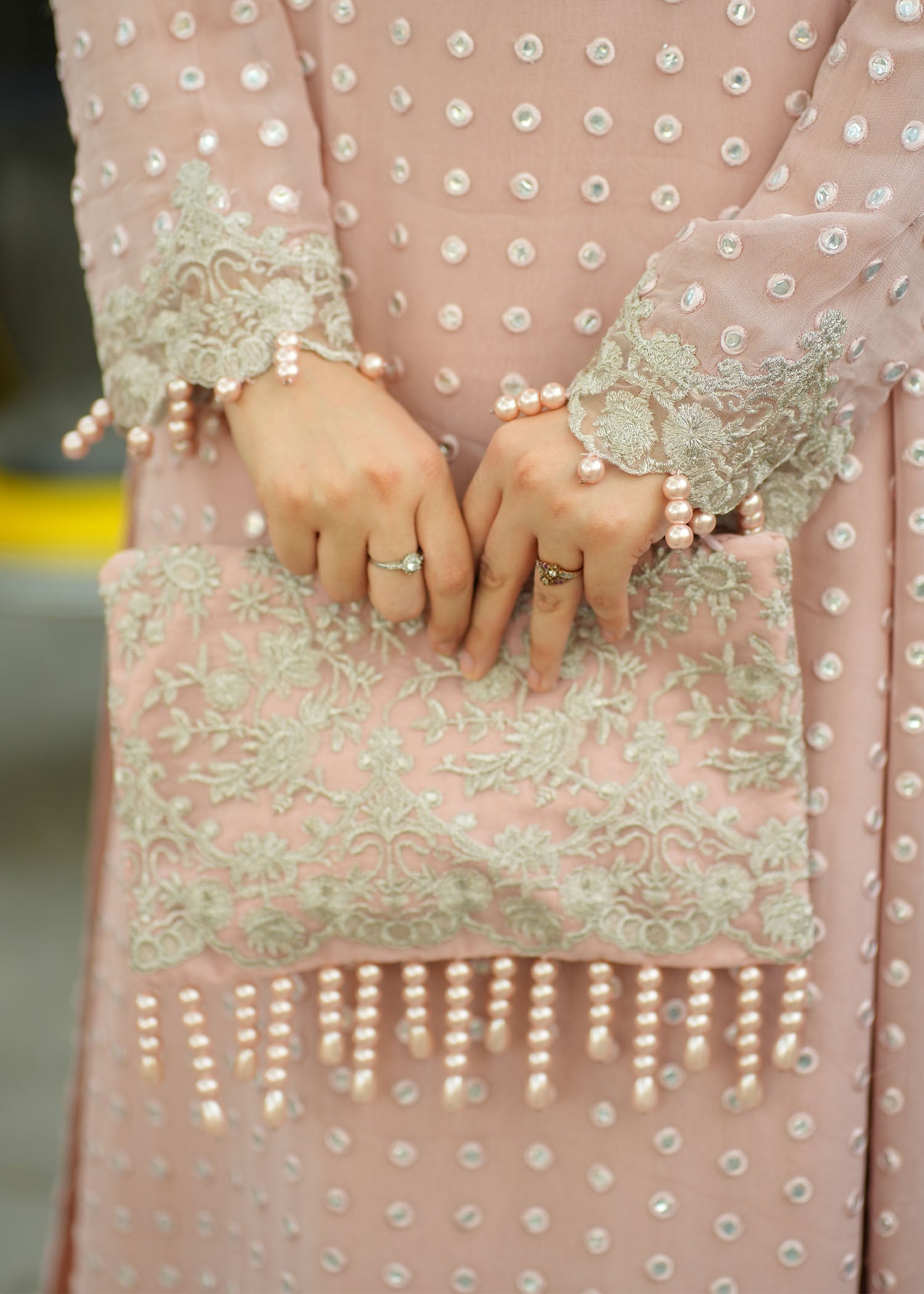 pk chiffon Kurta Set in Pink