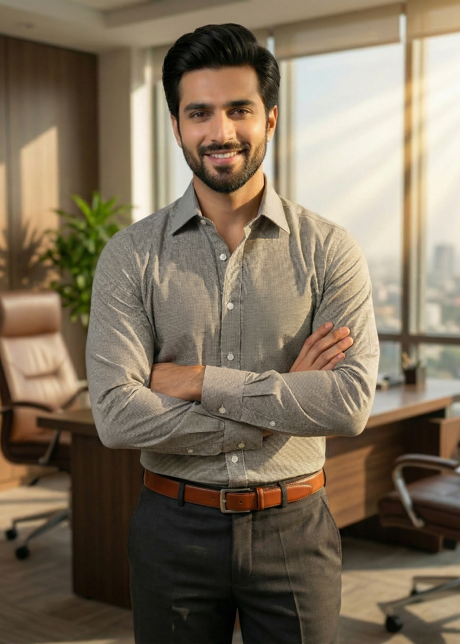 cotton Formal Shirt in Graphite