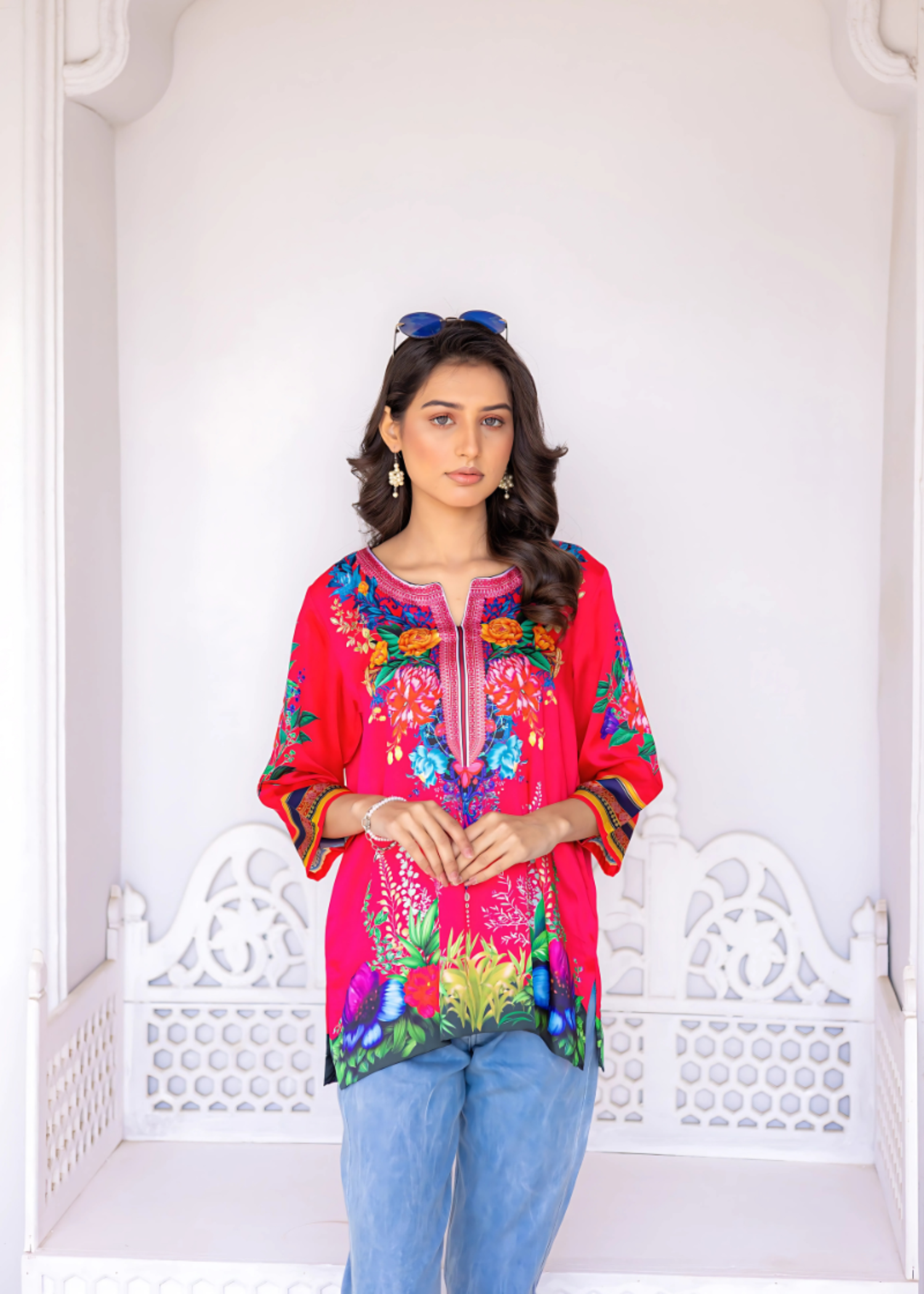 silk Kurti in Pink