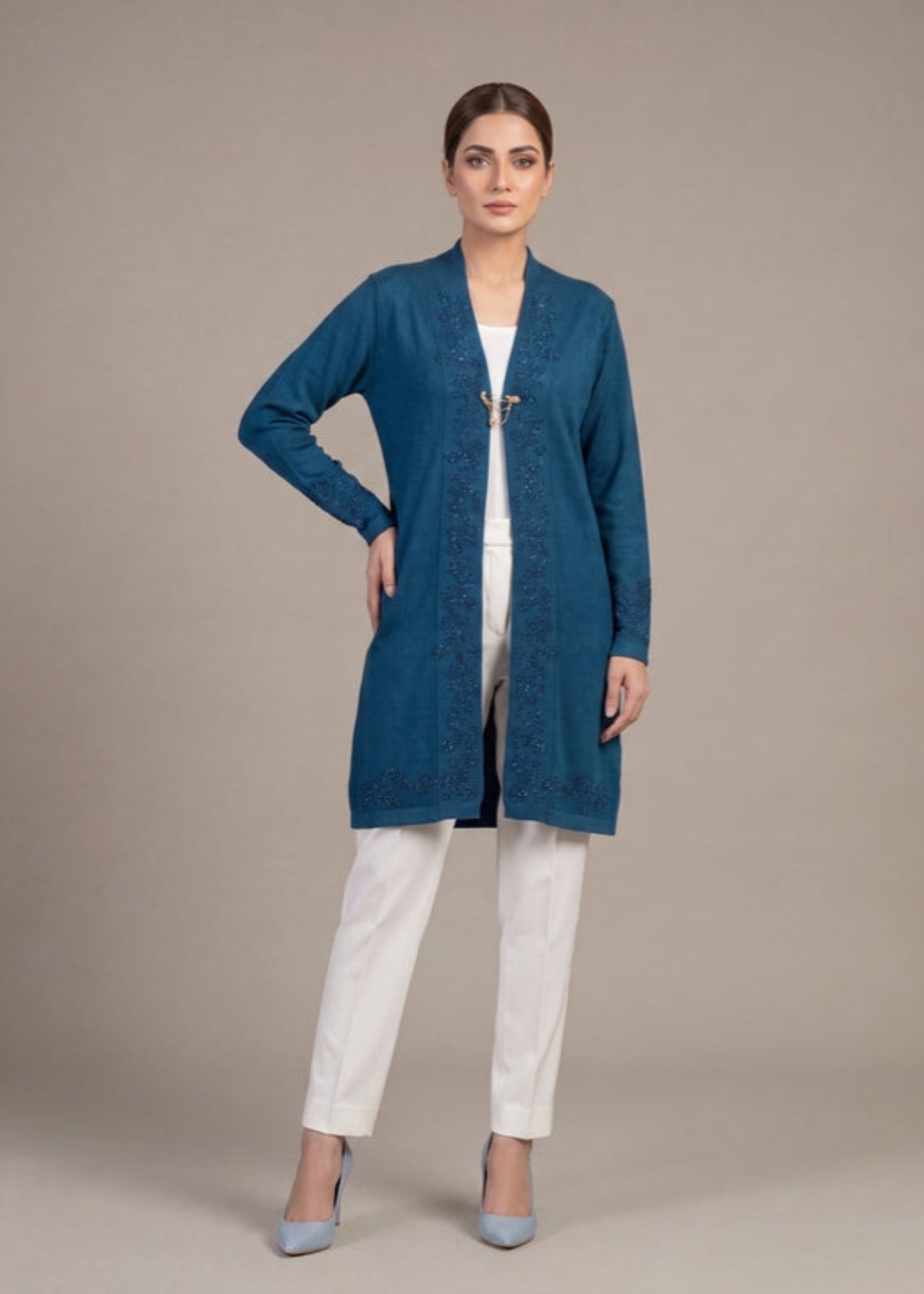 wool Cardigan in Blue