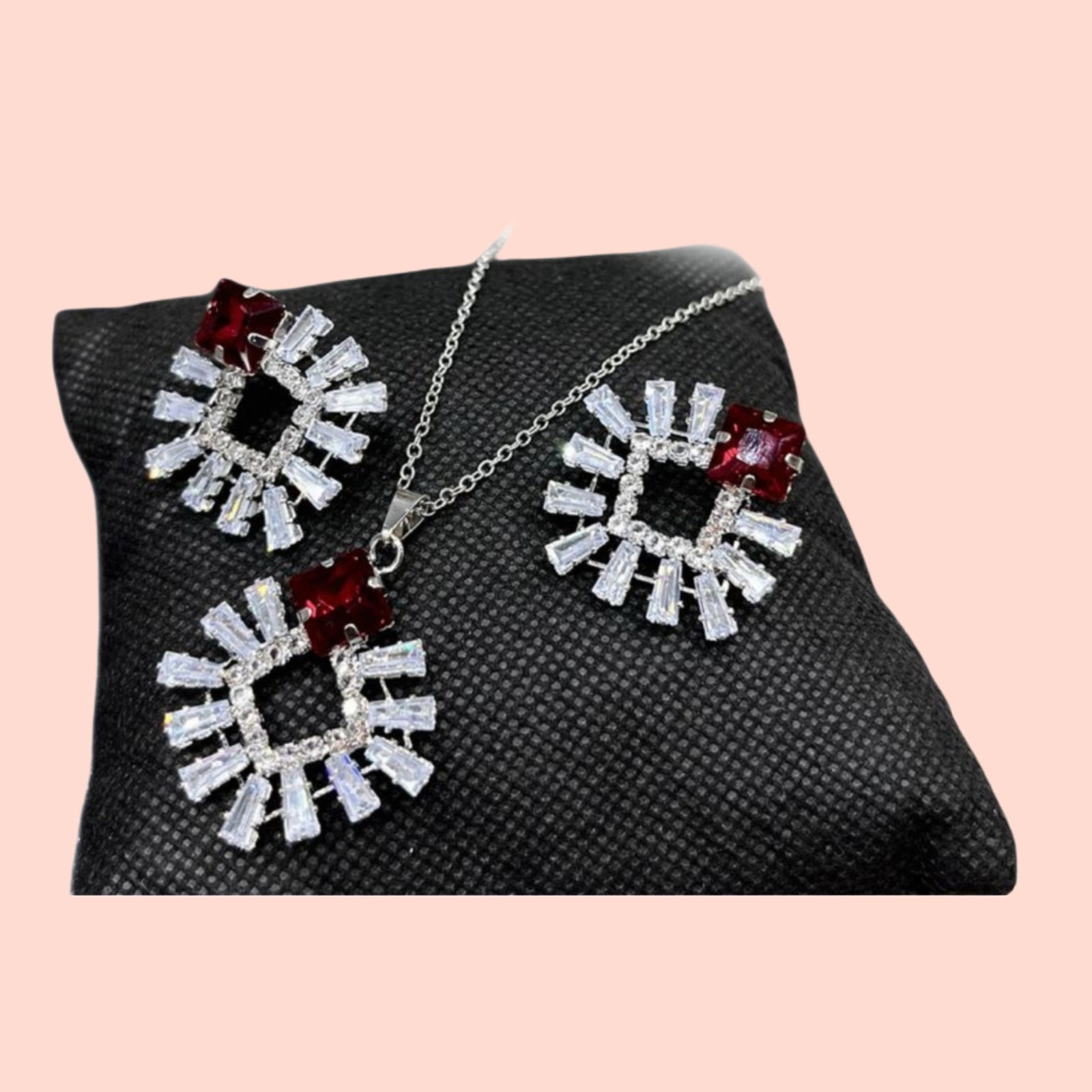 Jewelry Set in Maroon Color by - Trendy Women Jewelry Set EIE9975
