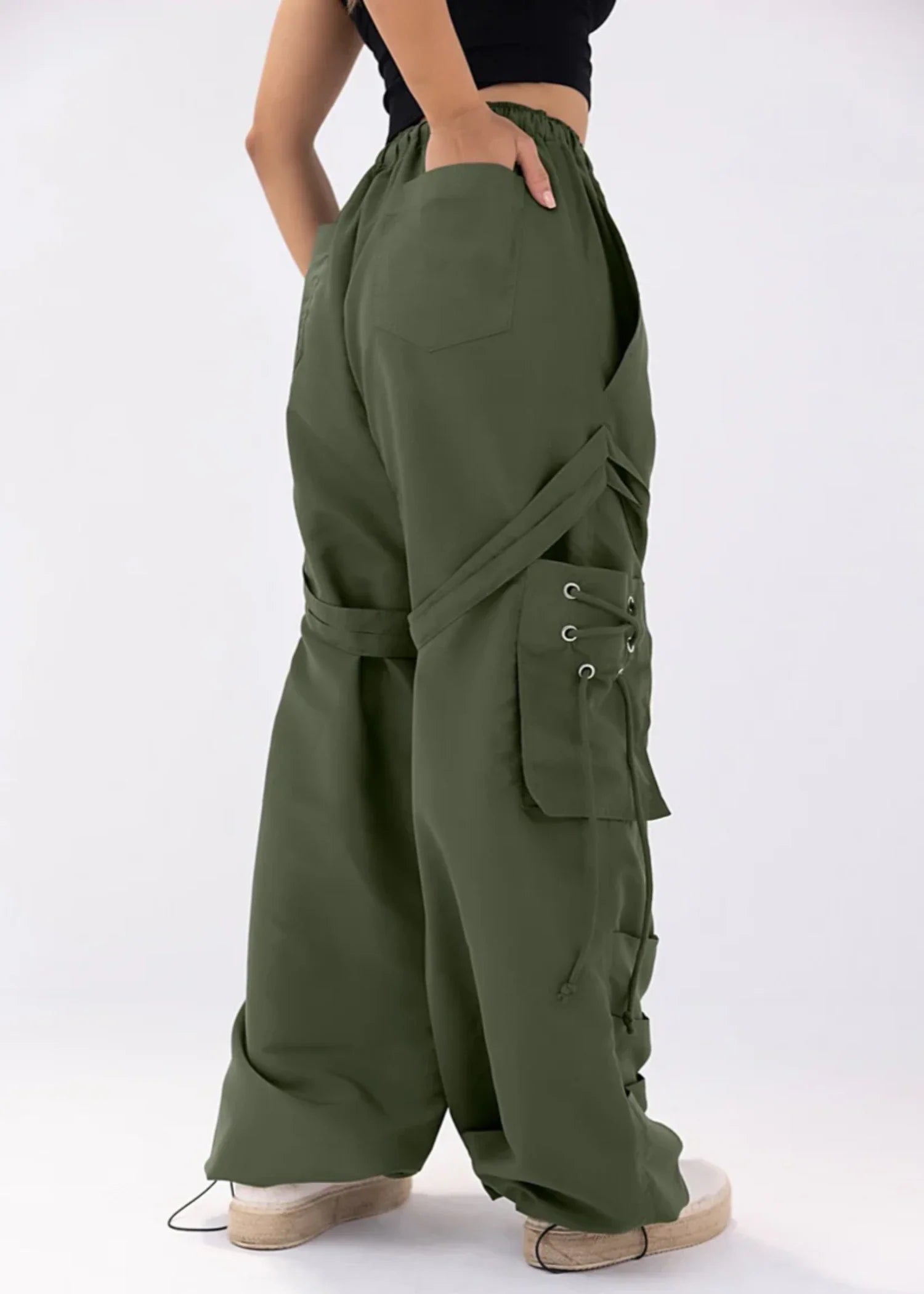 twill cotton Pants in Green