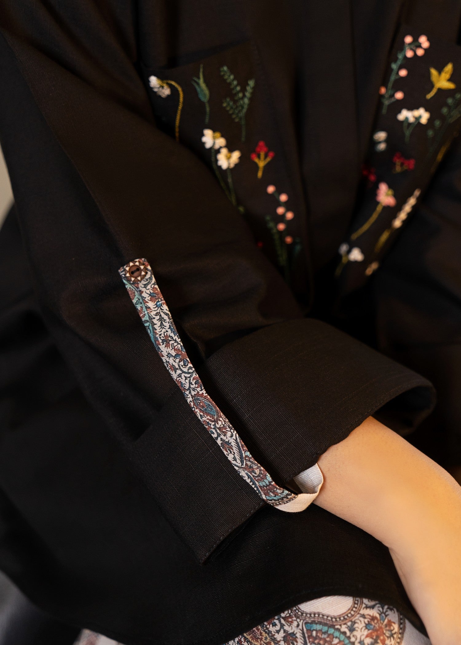 khaddar Kurta Set in Black