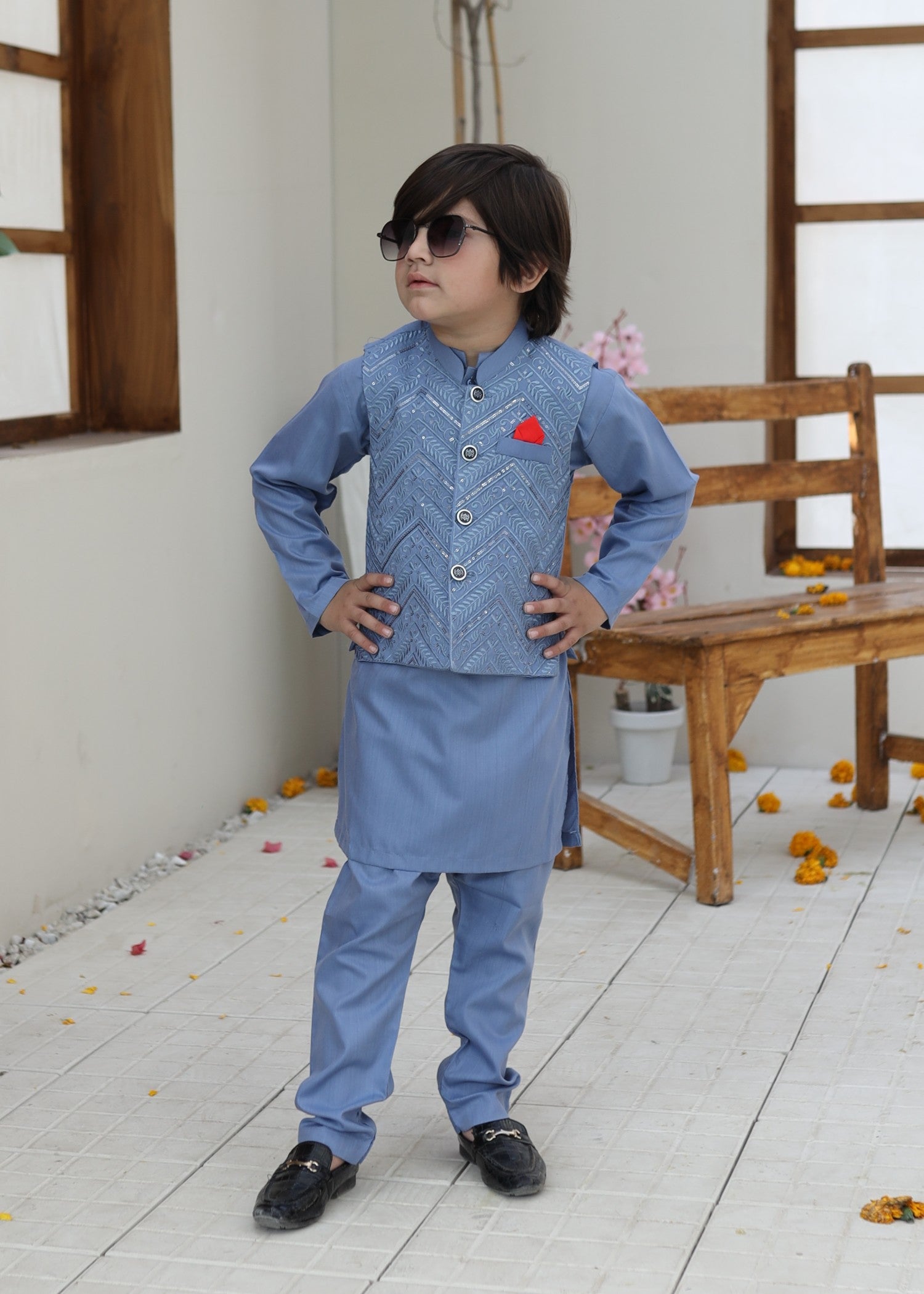 suiting Waistcoat in Periwinkle