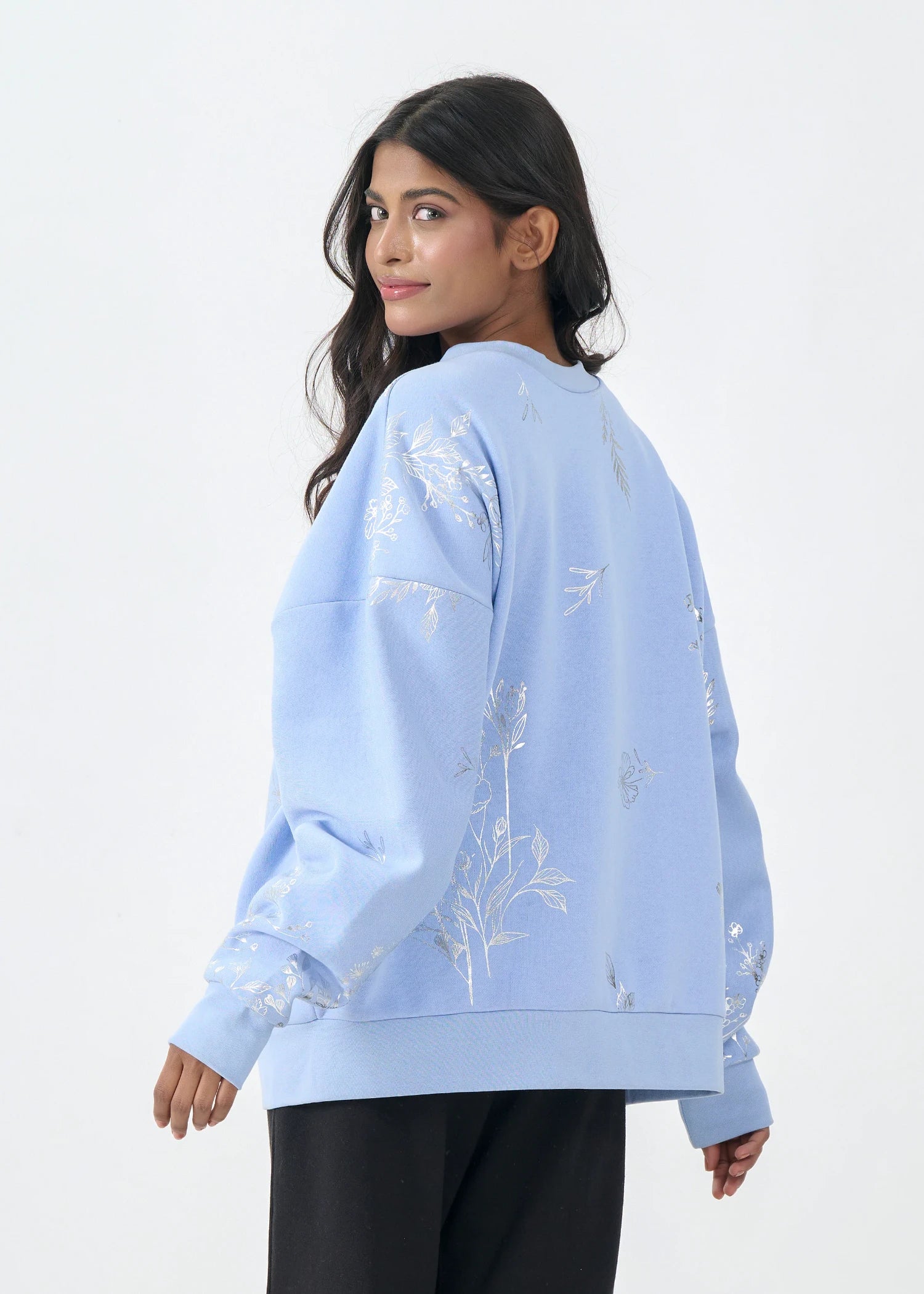 fleece Sweatshirt in Ice blue