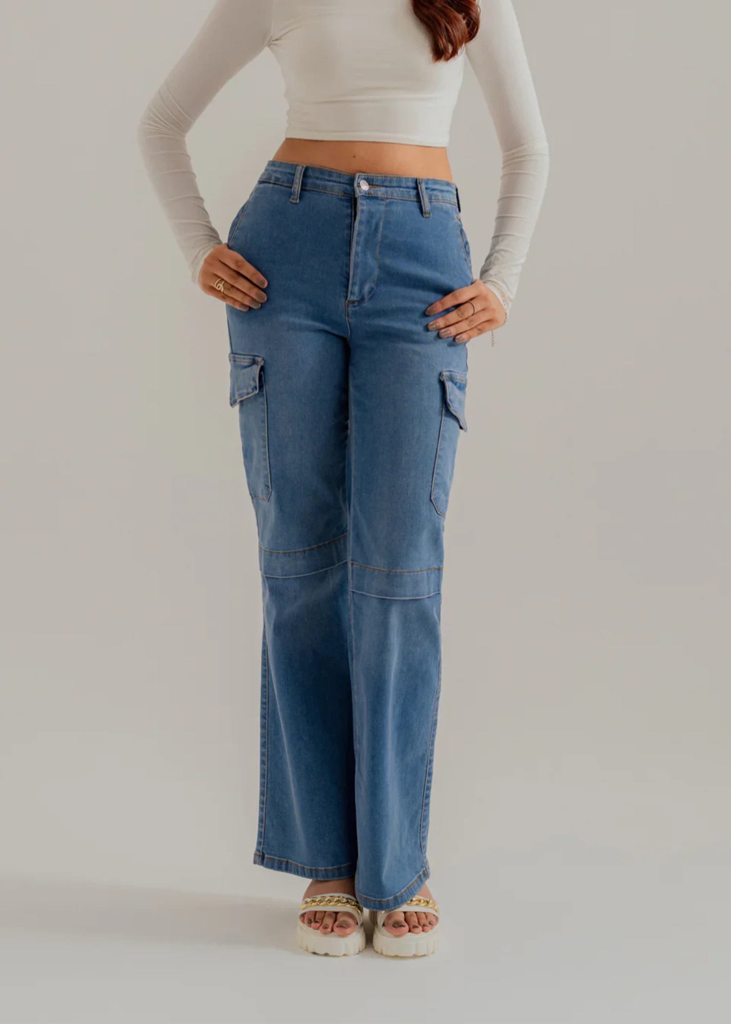 cotton Jeans in Royal blue