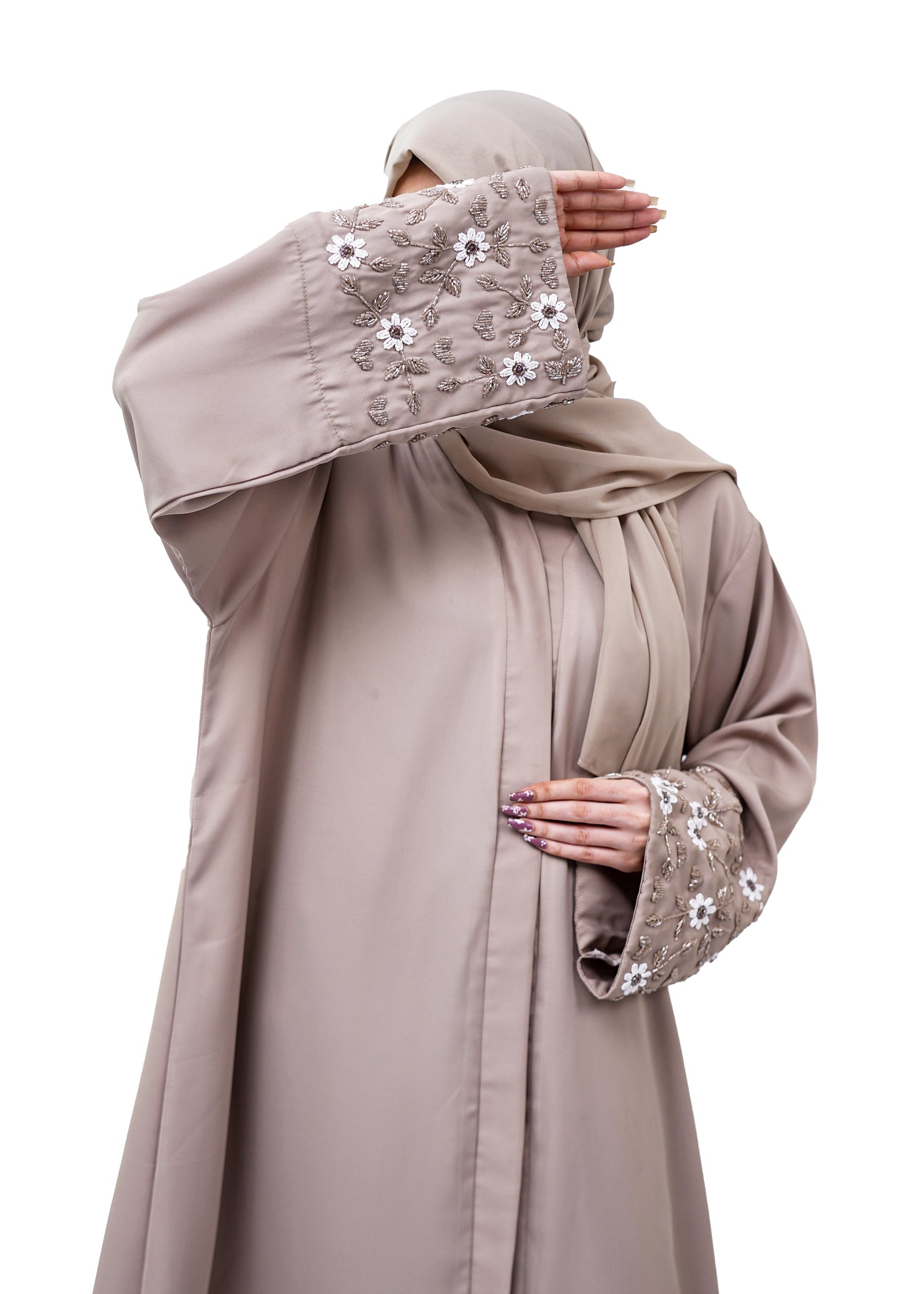 nidha Abaya in Beige