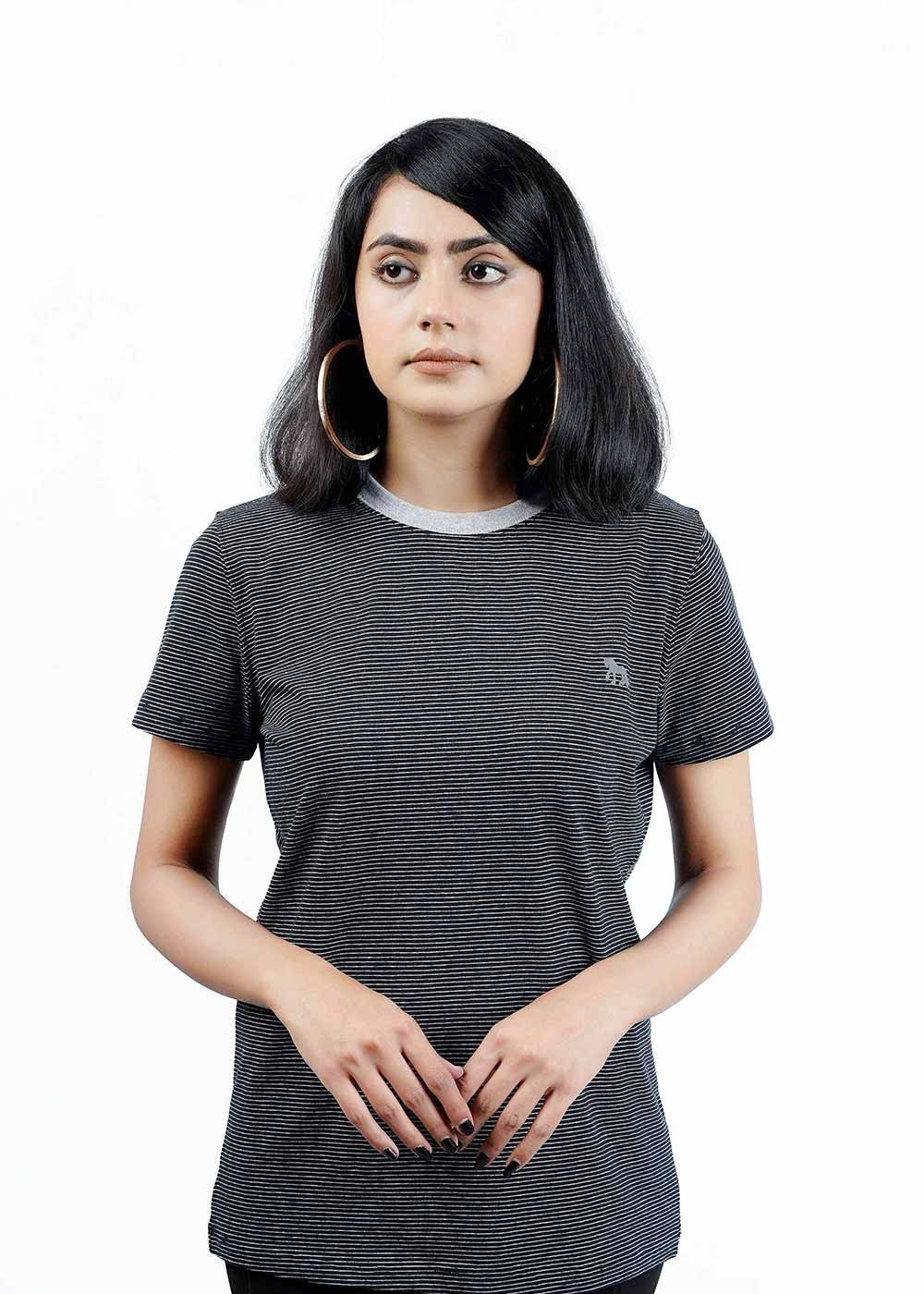 single jersey knit T Shirt in Graphite