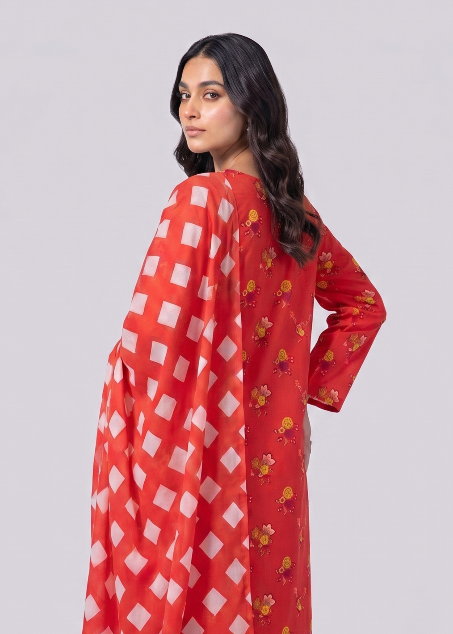 lawn Unstitched in Scarlet