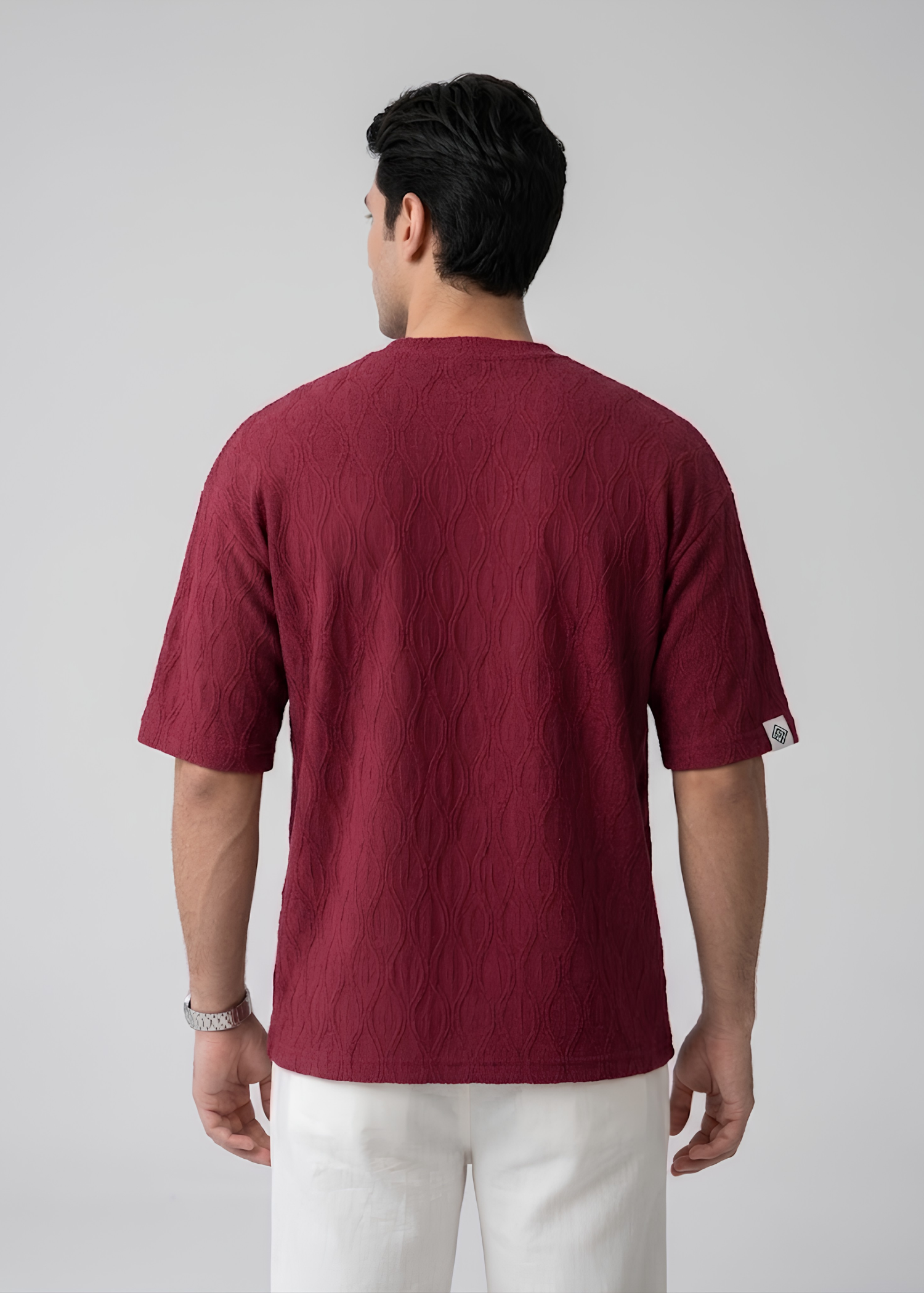 jacquard T Shirt in Red