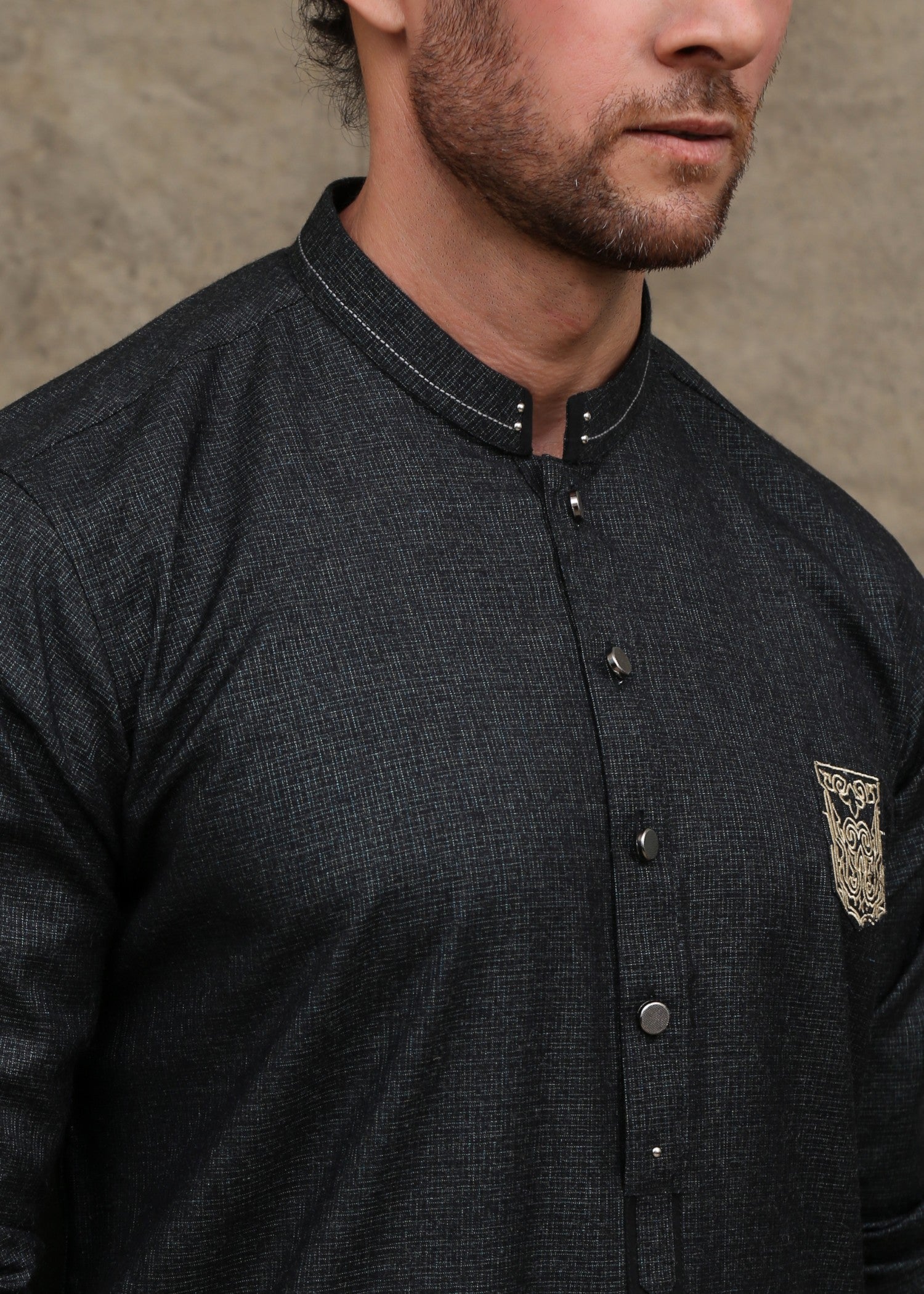 wash & wear Kurta in Charcoal