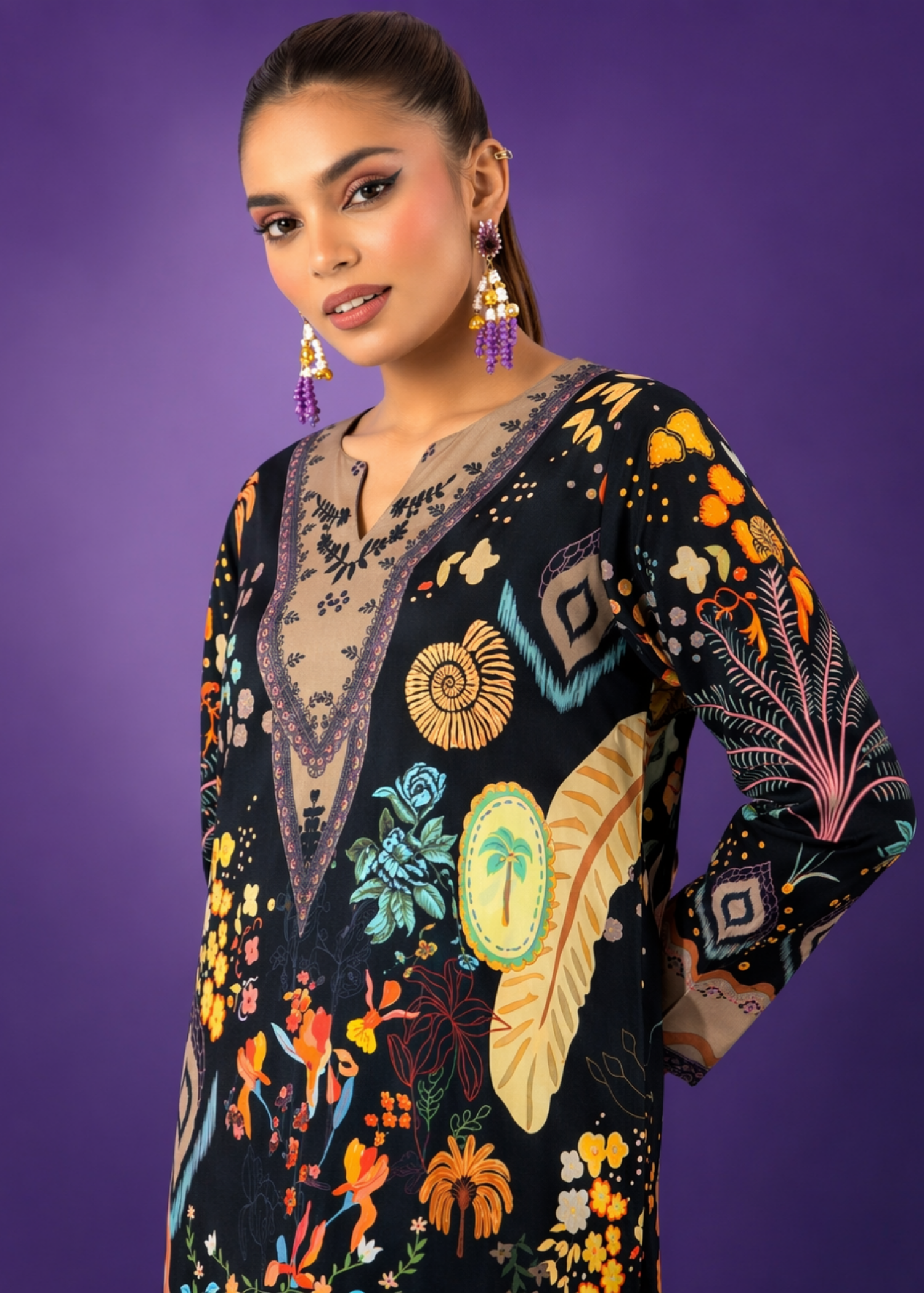 blended grip silk Co Ord Sets in Black