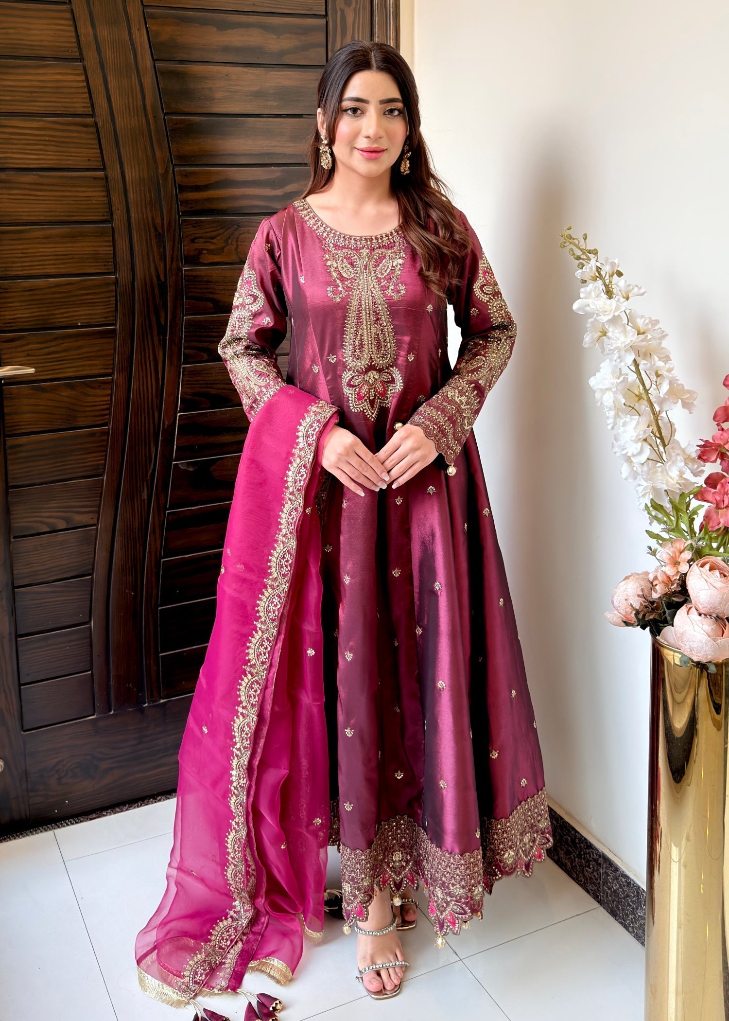 silk Maxi in Thulian pink