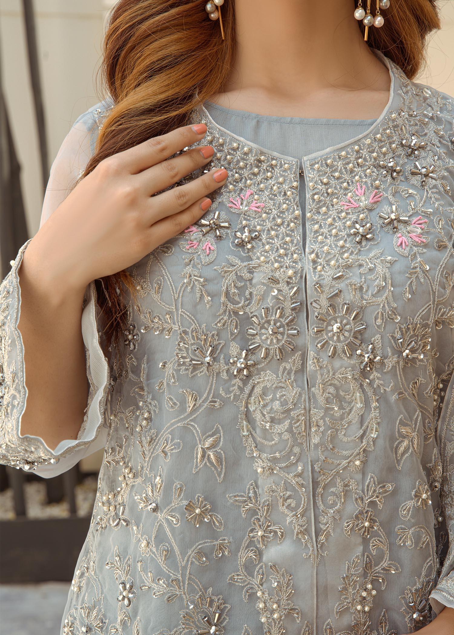 organza Gown in Grey