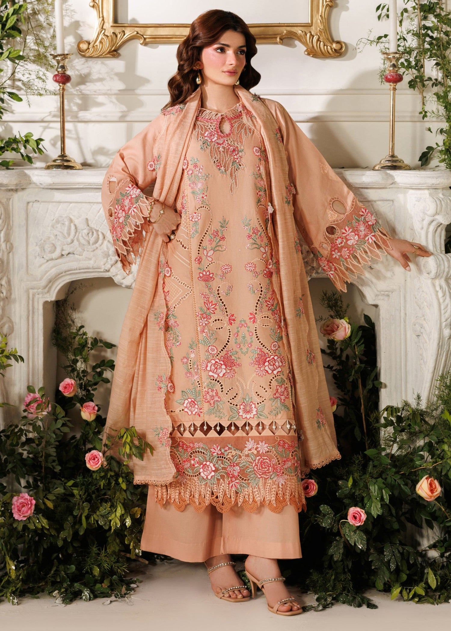 lawn Unstitched in Butterscotch orange