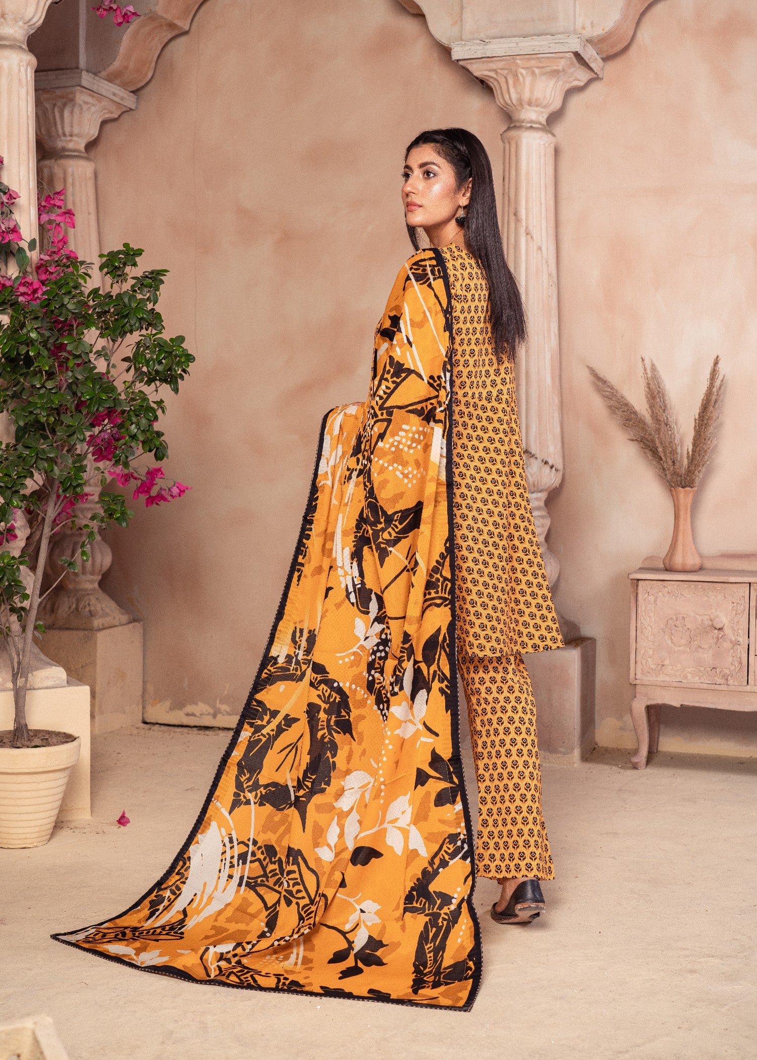 lawn Short Frock in Yellow