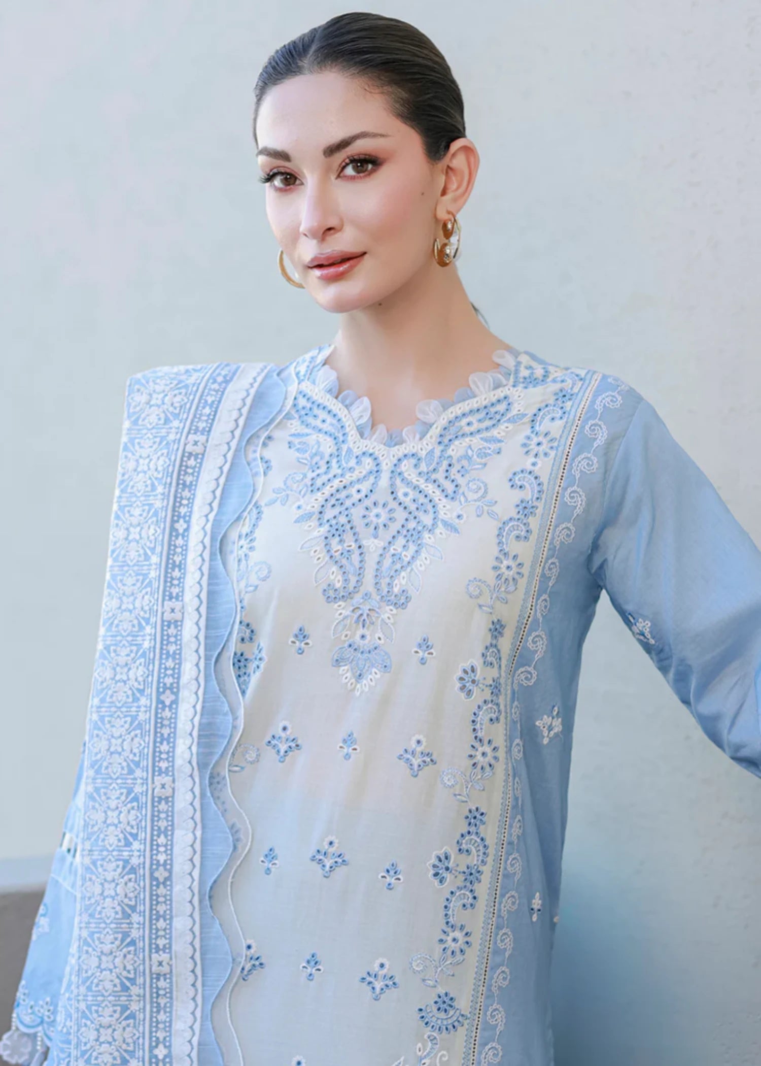 cotton Unstitched in Ice blue