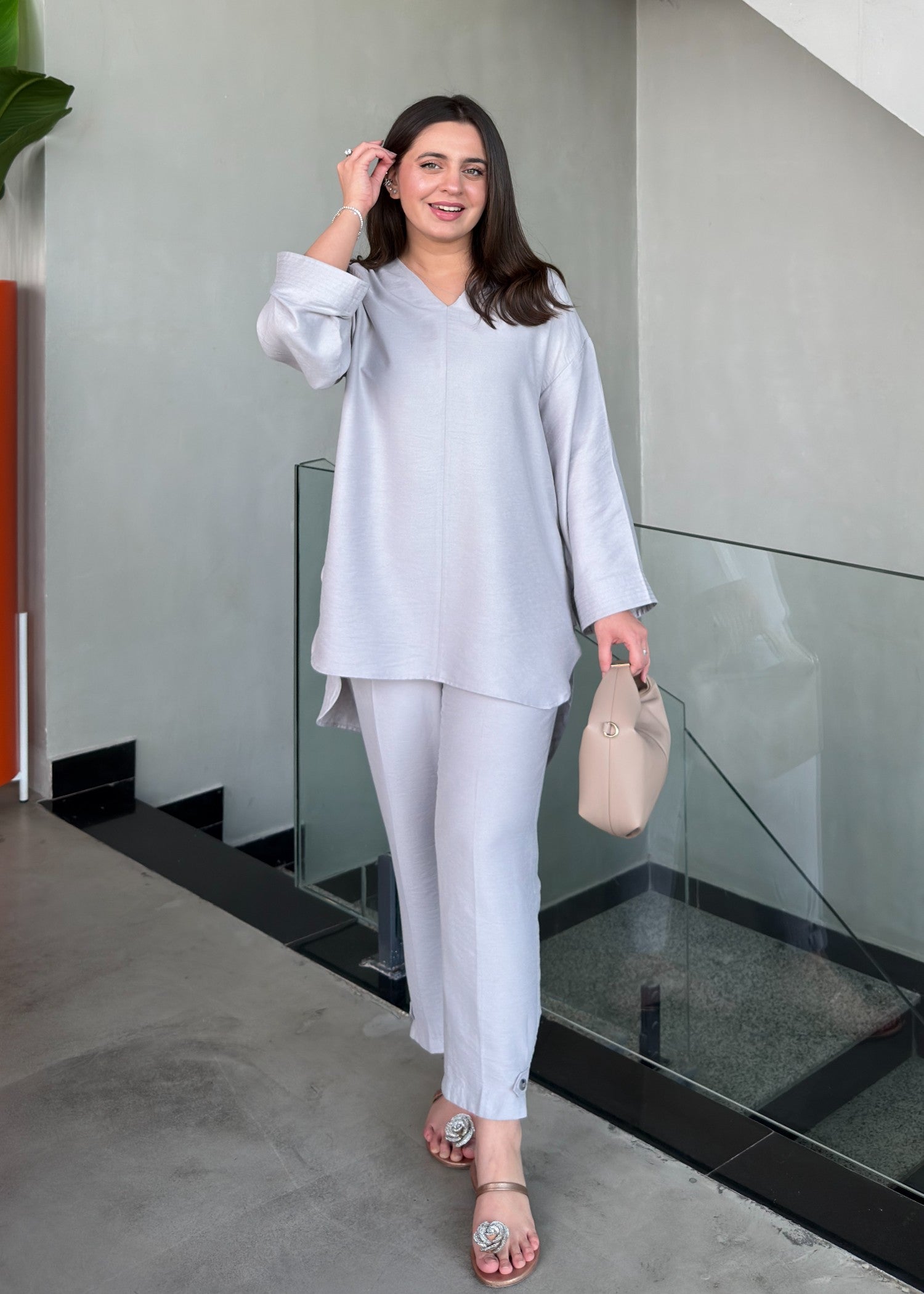 georgette Co Ord Sets in Cool grey