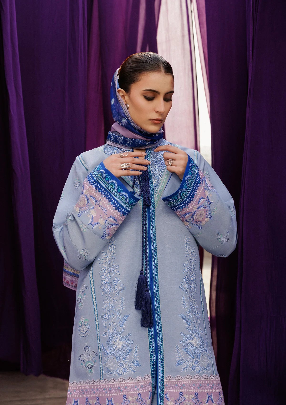 khaddar Unstitched in Lavender