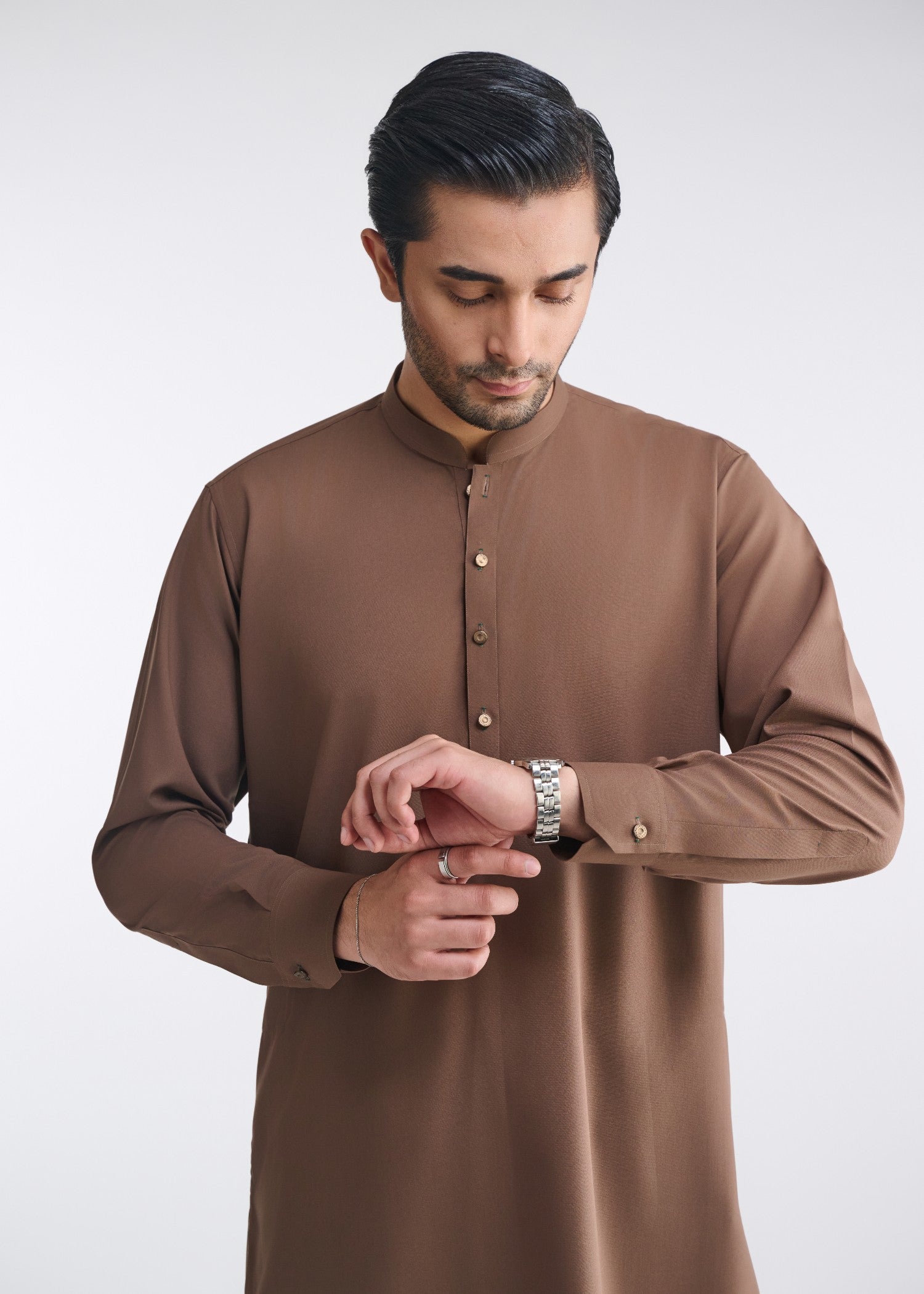 cotton Shalwar Kameez in Camel brown