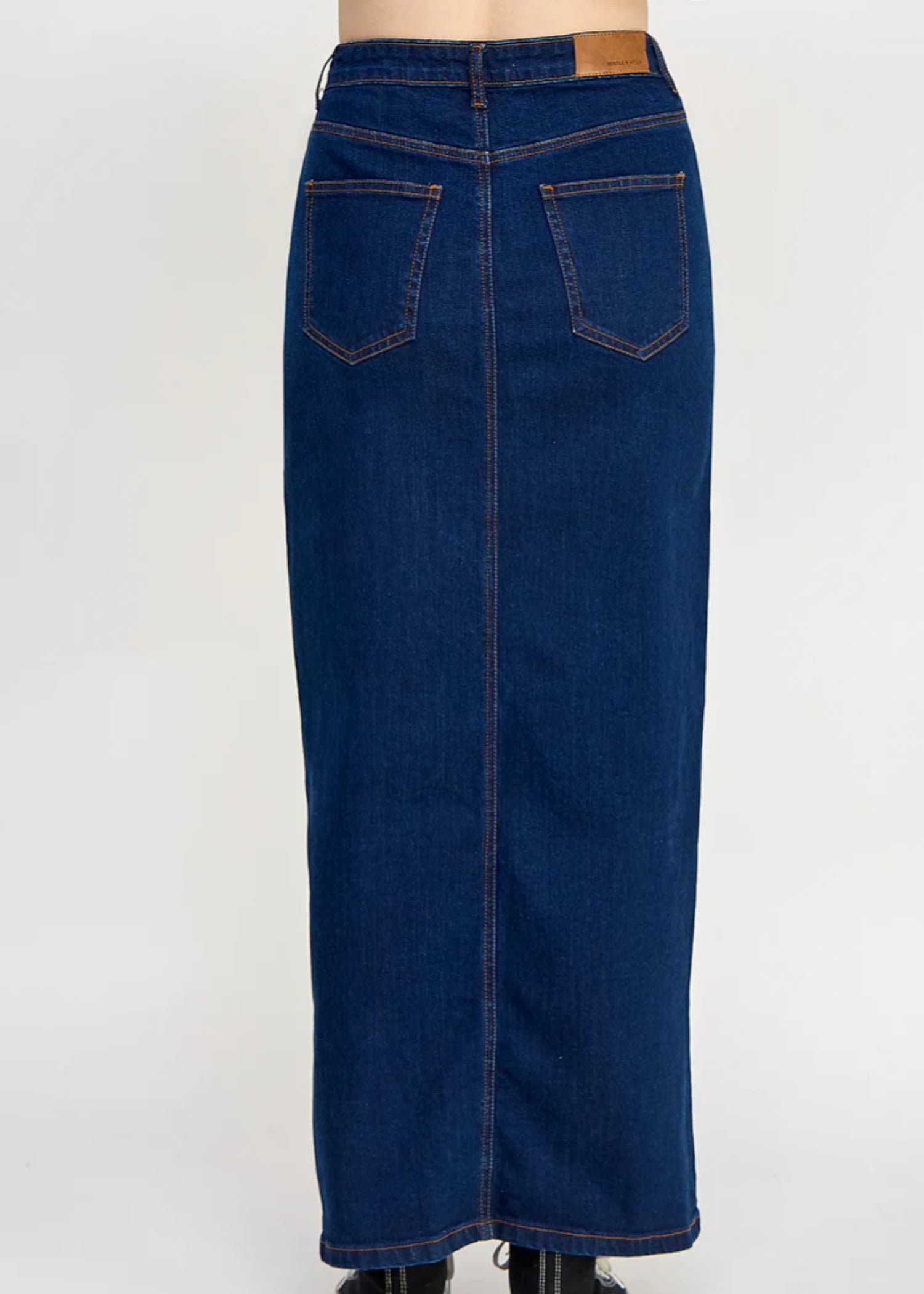 denim Skirt in Dark blue