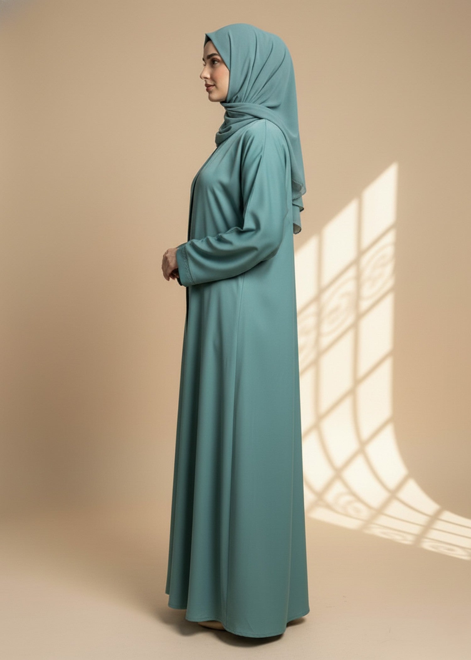 nidha Abaya in Turquoise
